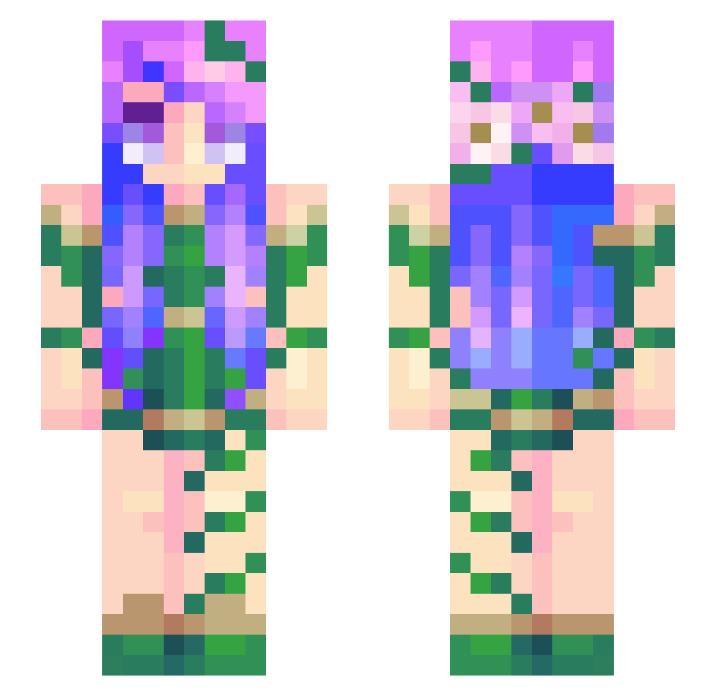 LizzetteLouise86 Minecraft skin, front and back view