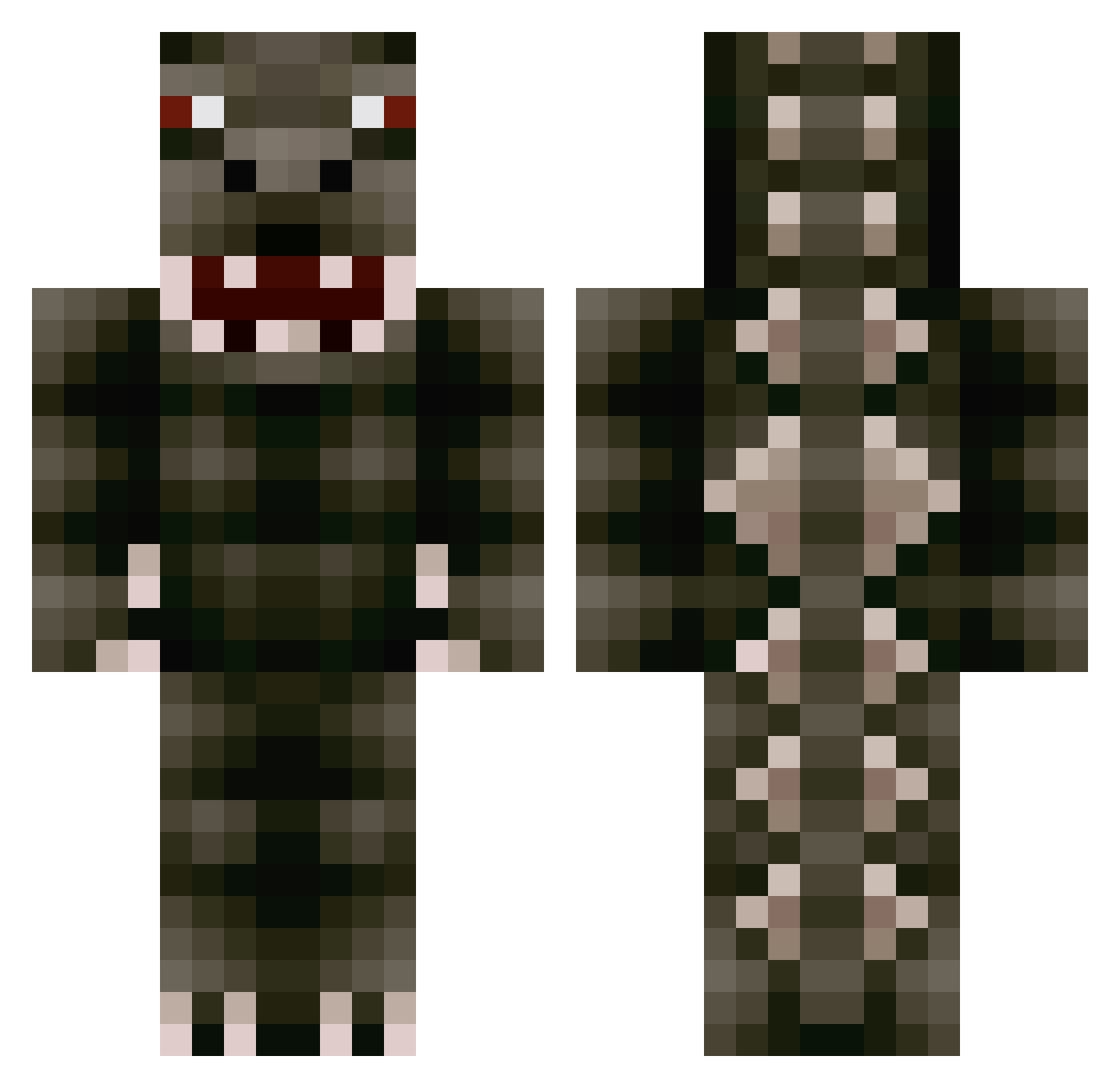 fatpig666 Minecraft skin, front and back view
