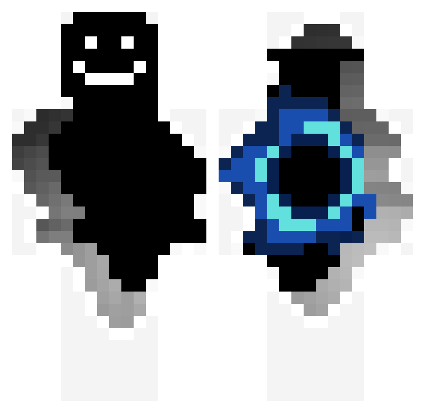 3sso Minecraft skin, front and back view