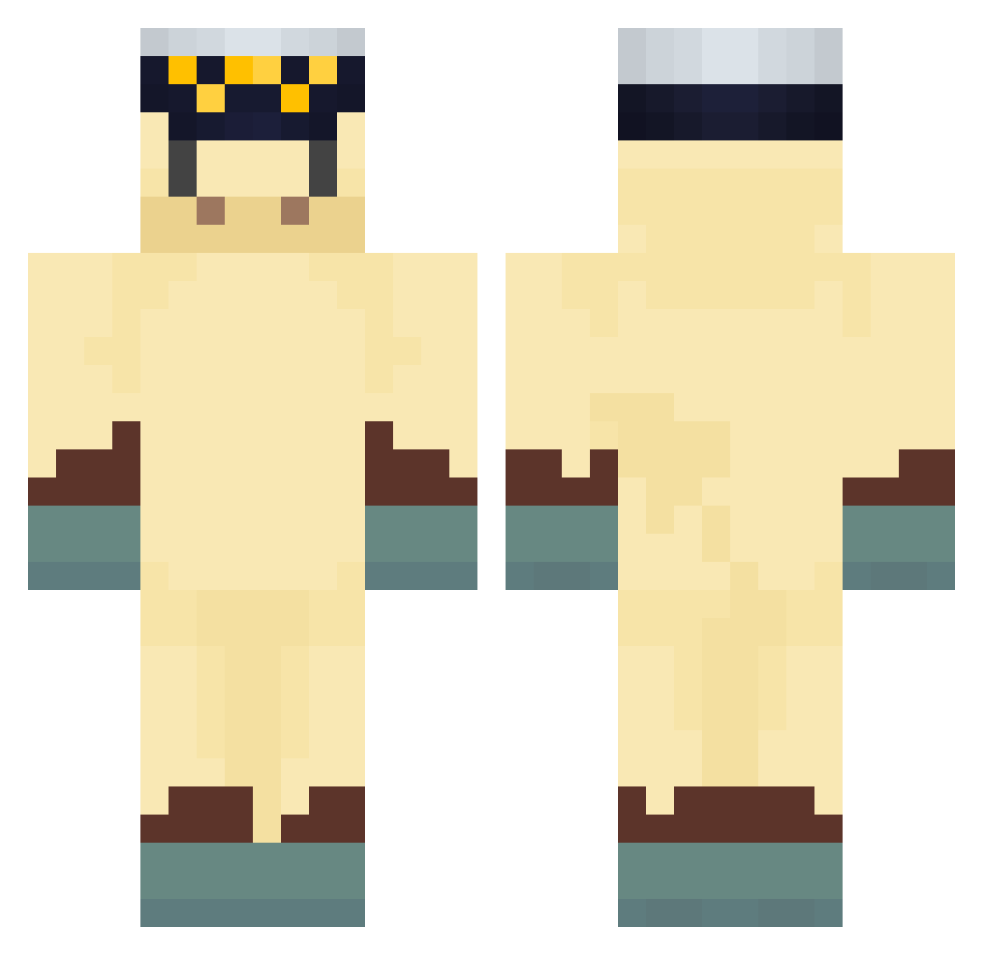 Ahegaron Minecraft skin, front and back view