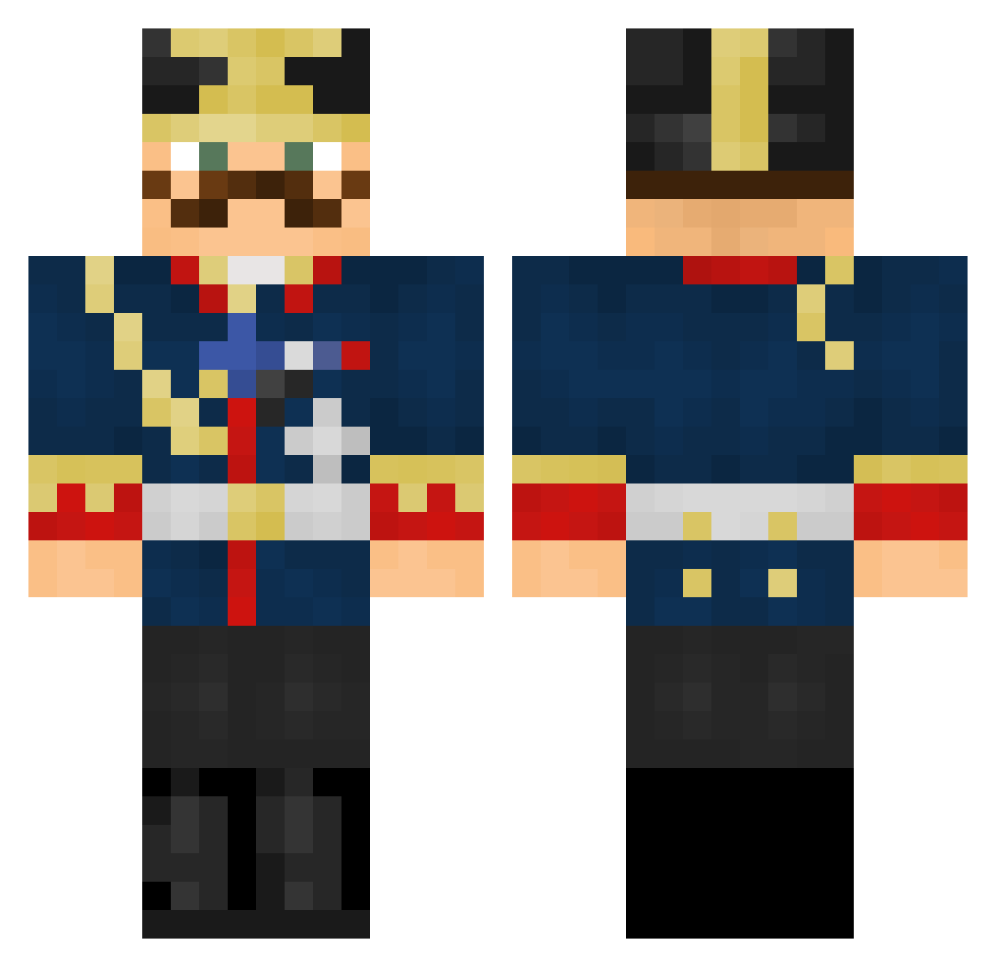 Fritz_Haber Minecraft skin, front and back view