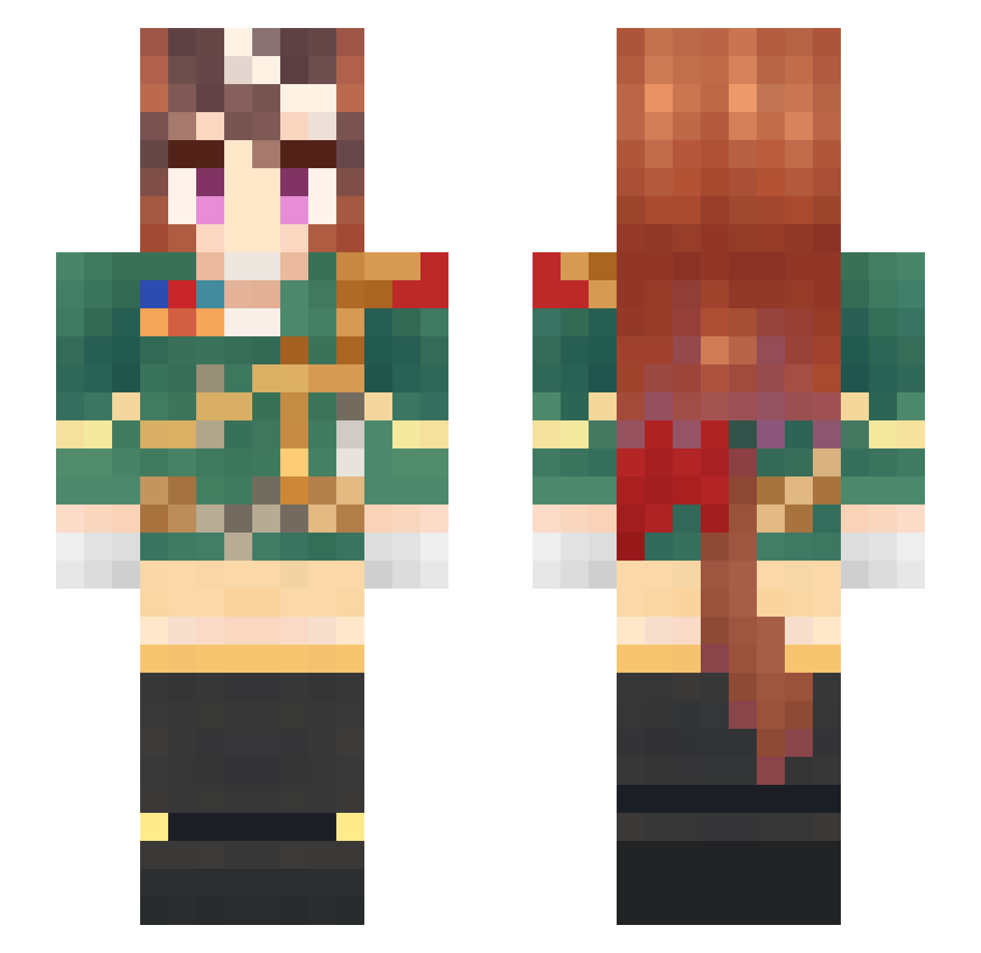 Luqyie Minecraft skin, front and back view