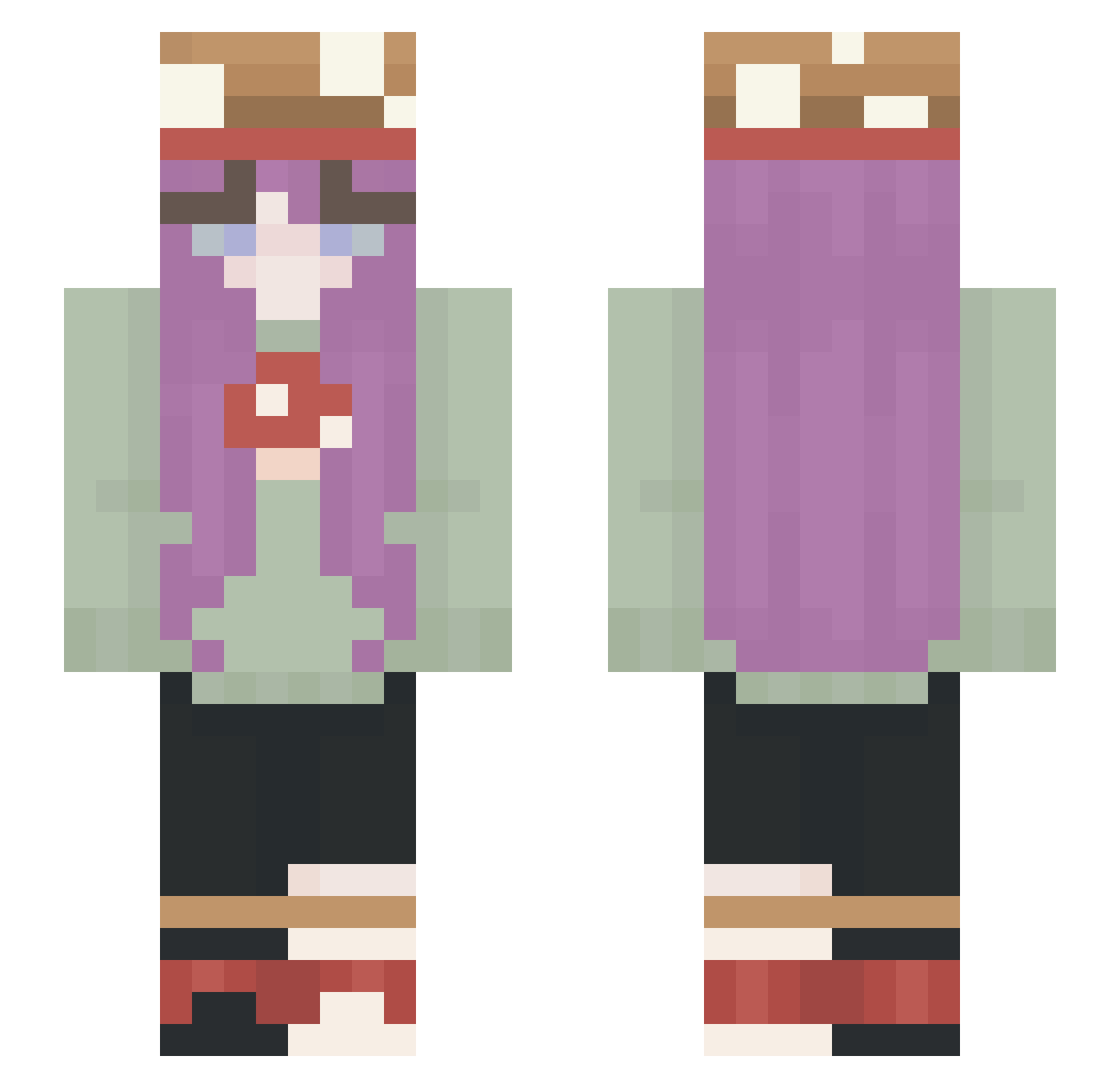 levipopa Minecraft skin, front and back view
