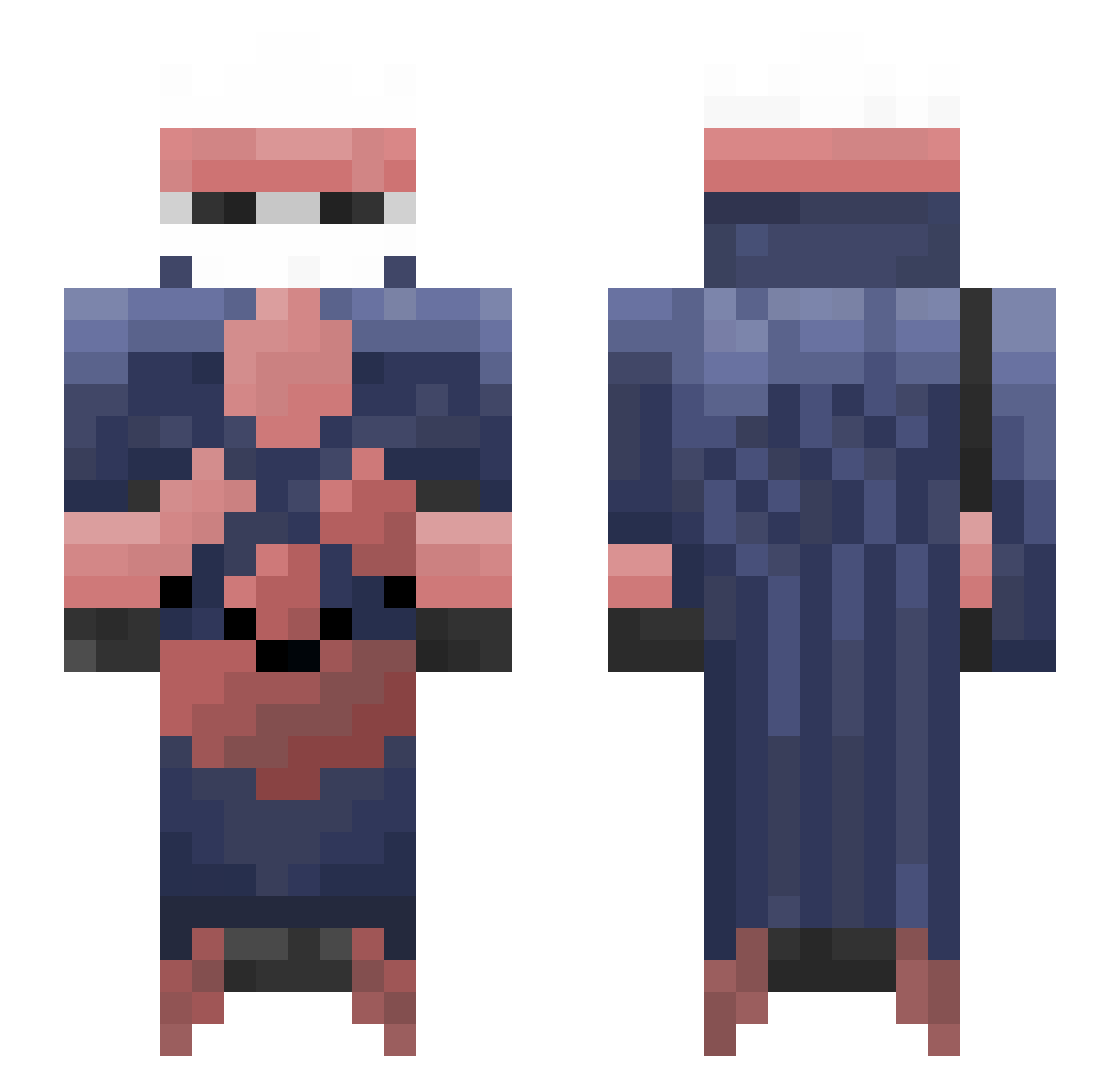Ziyex Minecraft skin, front and back view