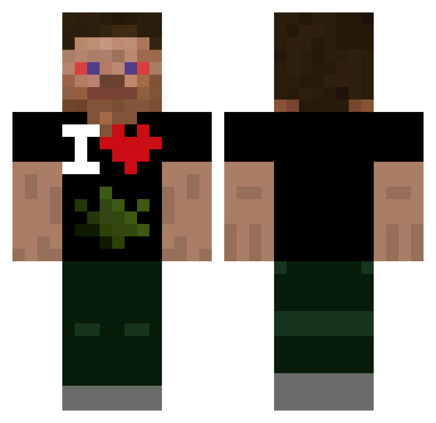 VAXXIC0 Minecraft skin, front and back view