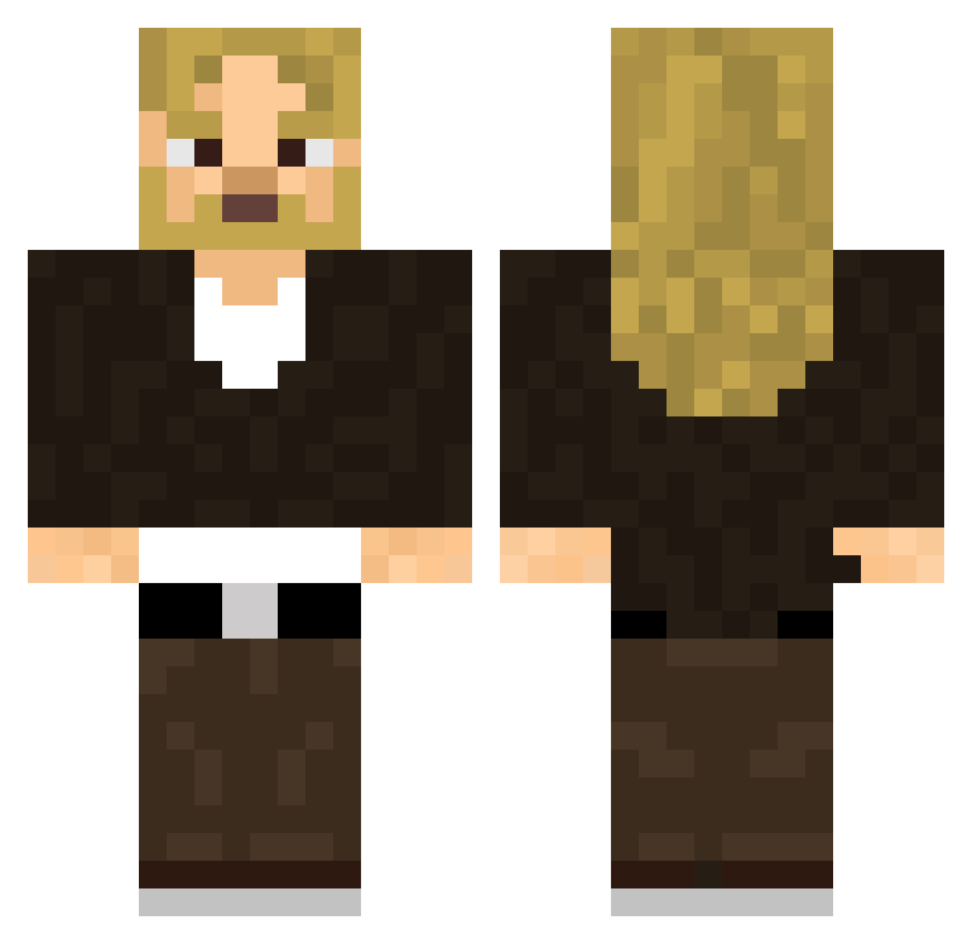 NightLM Minecraft skin, front and back view
