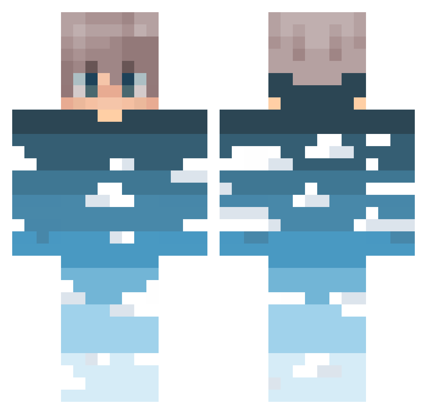 0skip_ Minecraft skin, front and back view