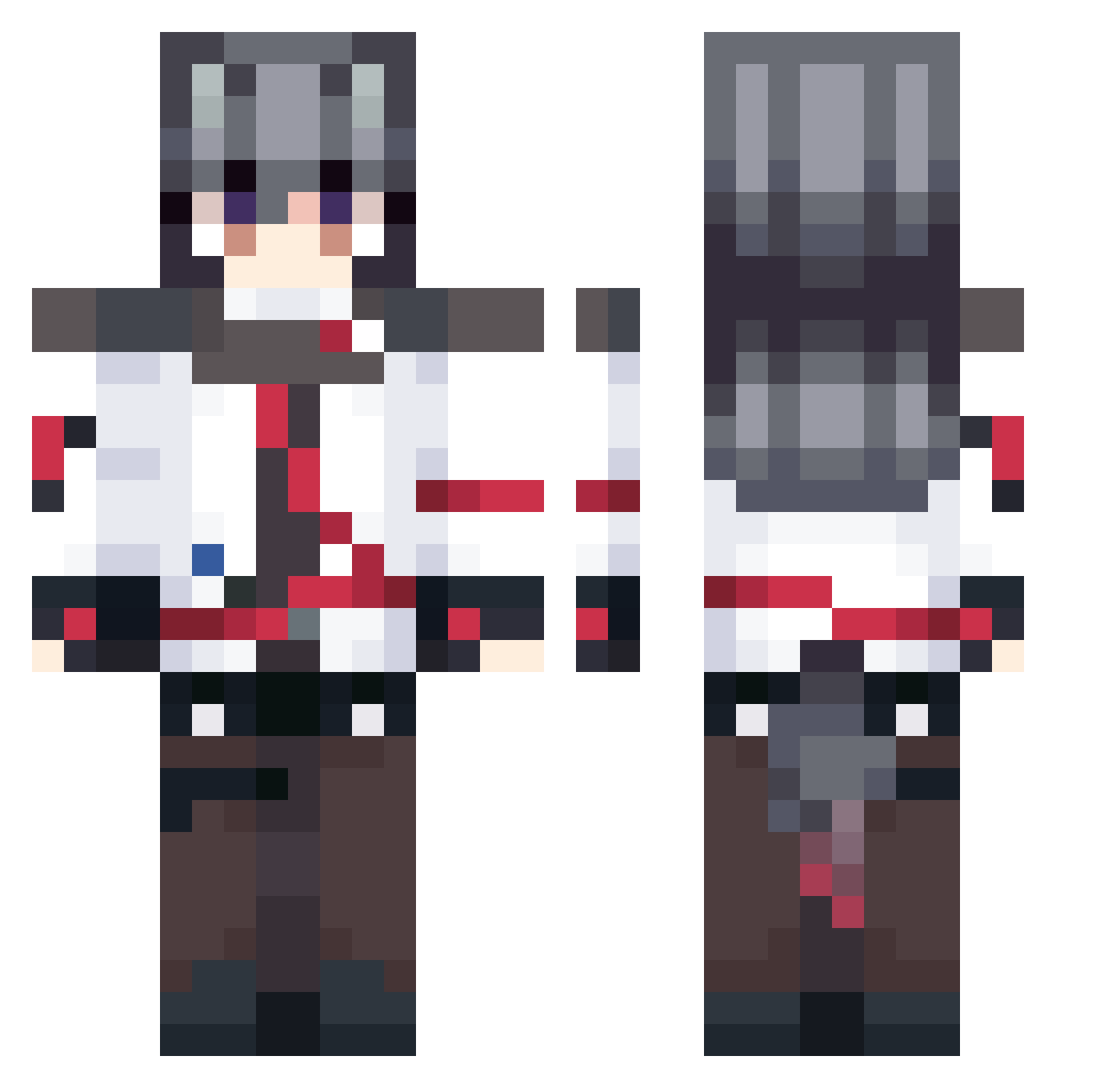 XuanYueMax Minecraft skin, front and back view