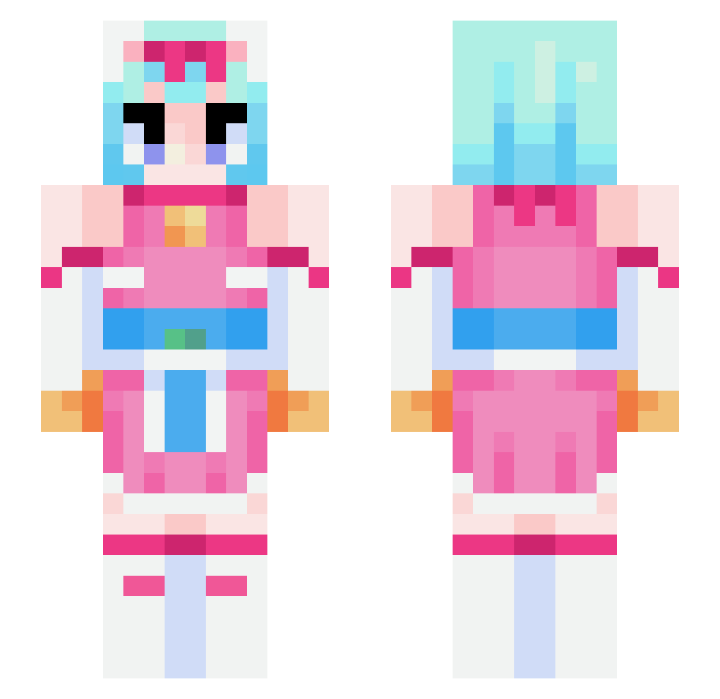 puppygoddess666 Minecraft skin, front and back view
