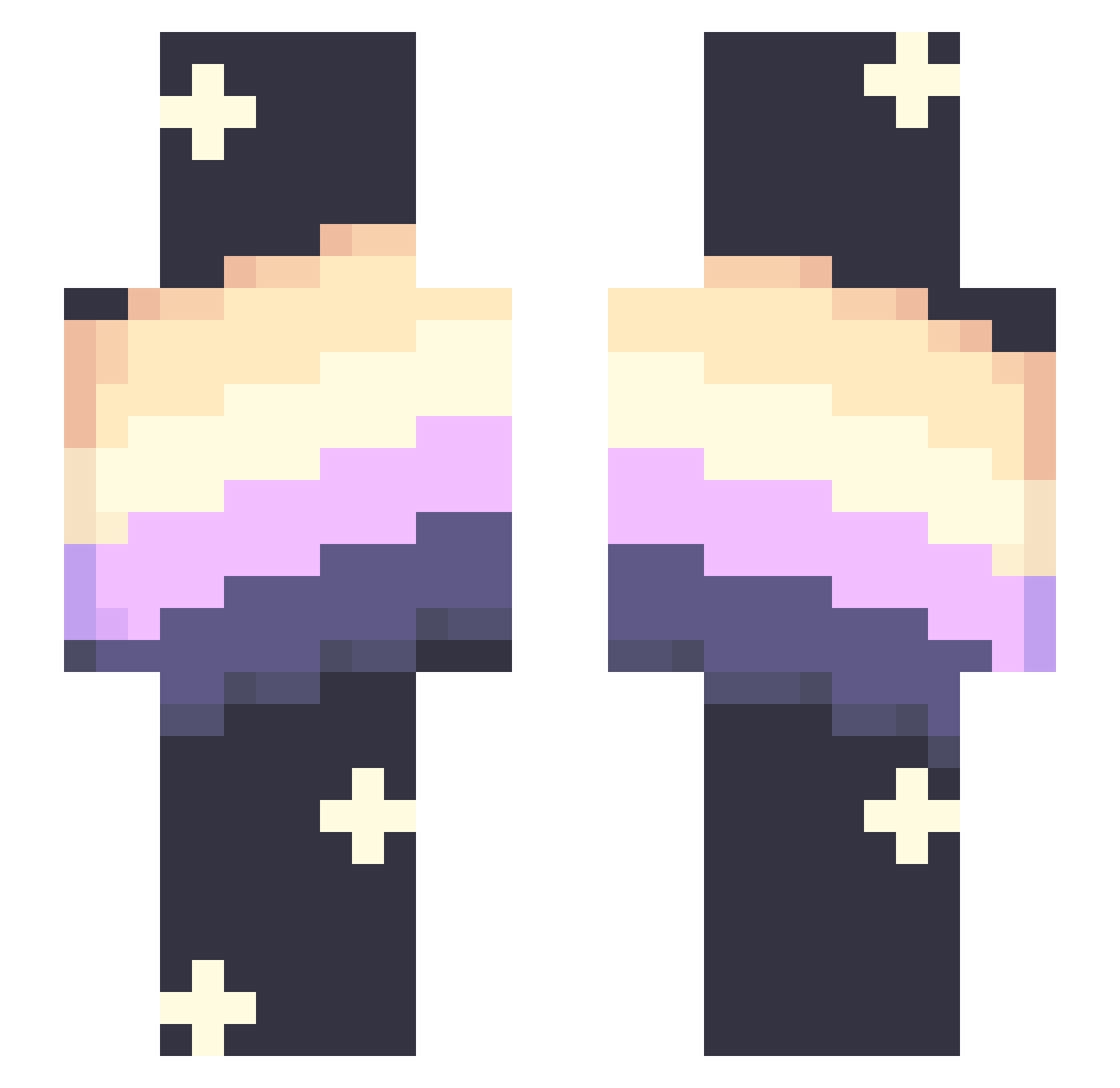 soulroot Minecraft skin, front and back view