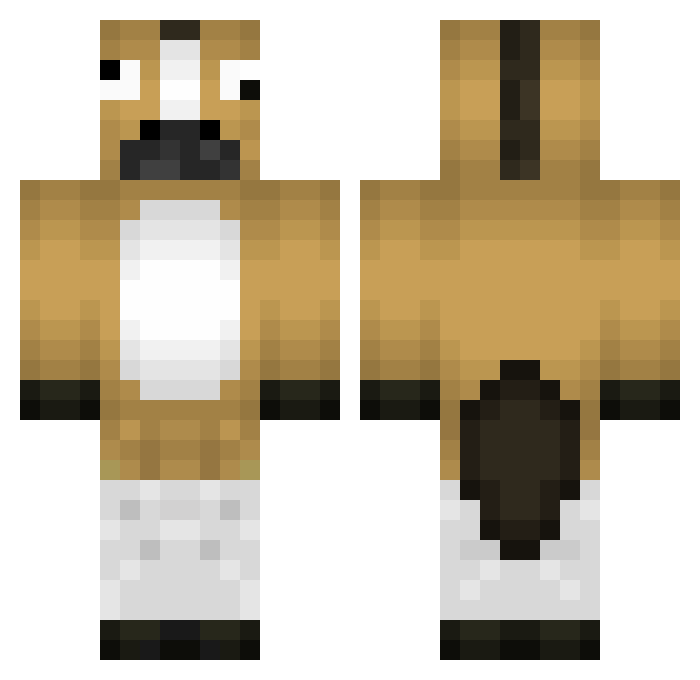 HorsePower Minecraft skin, front and back view