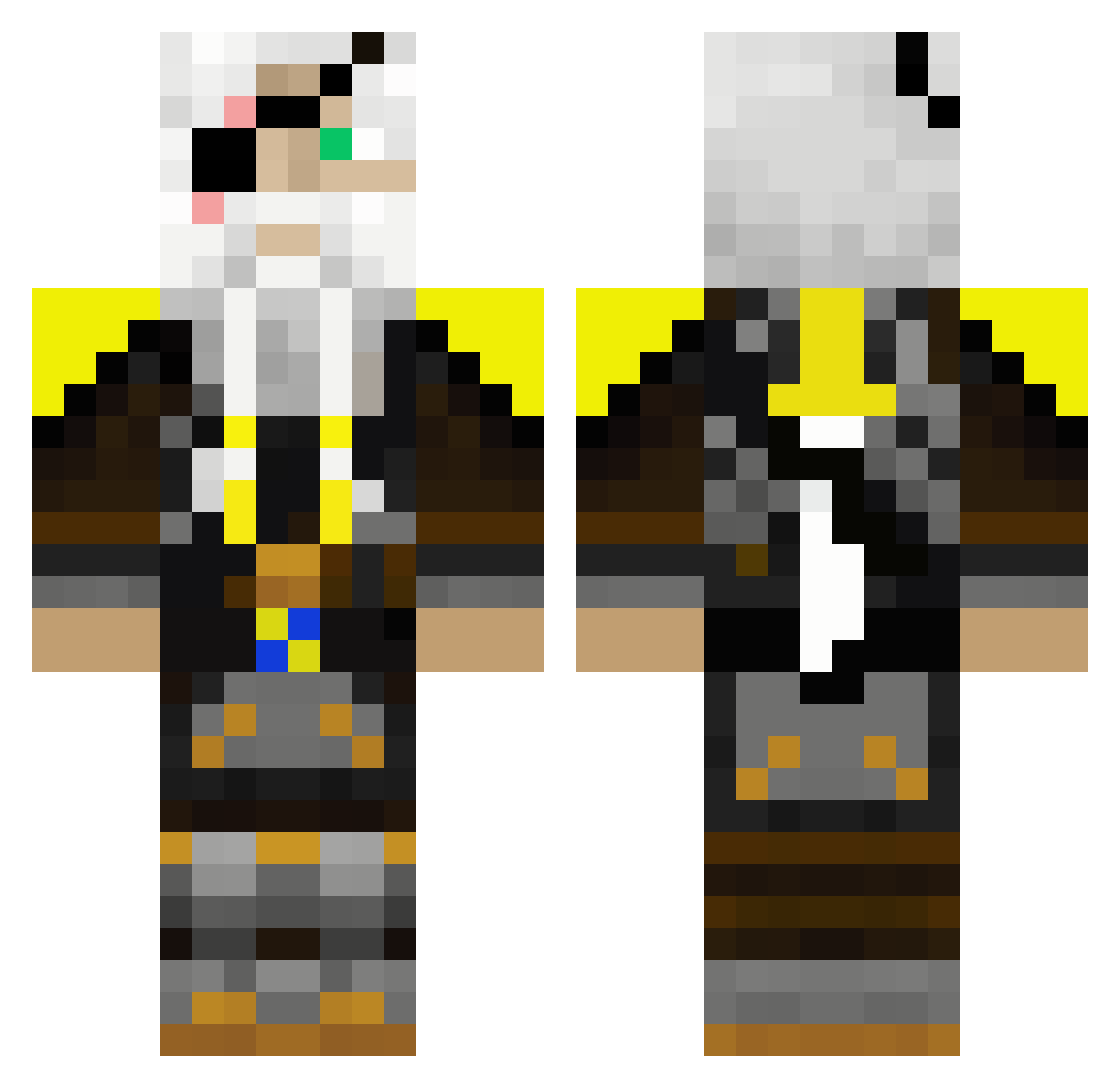 Hawthorne Minecraft skin, front and back view