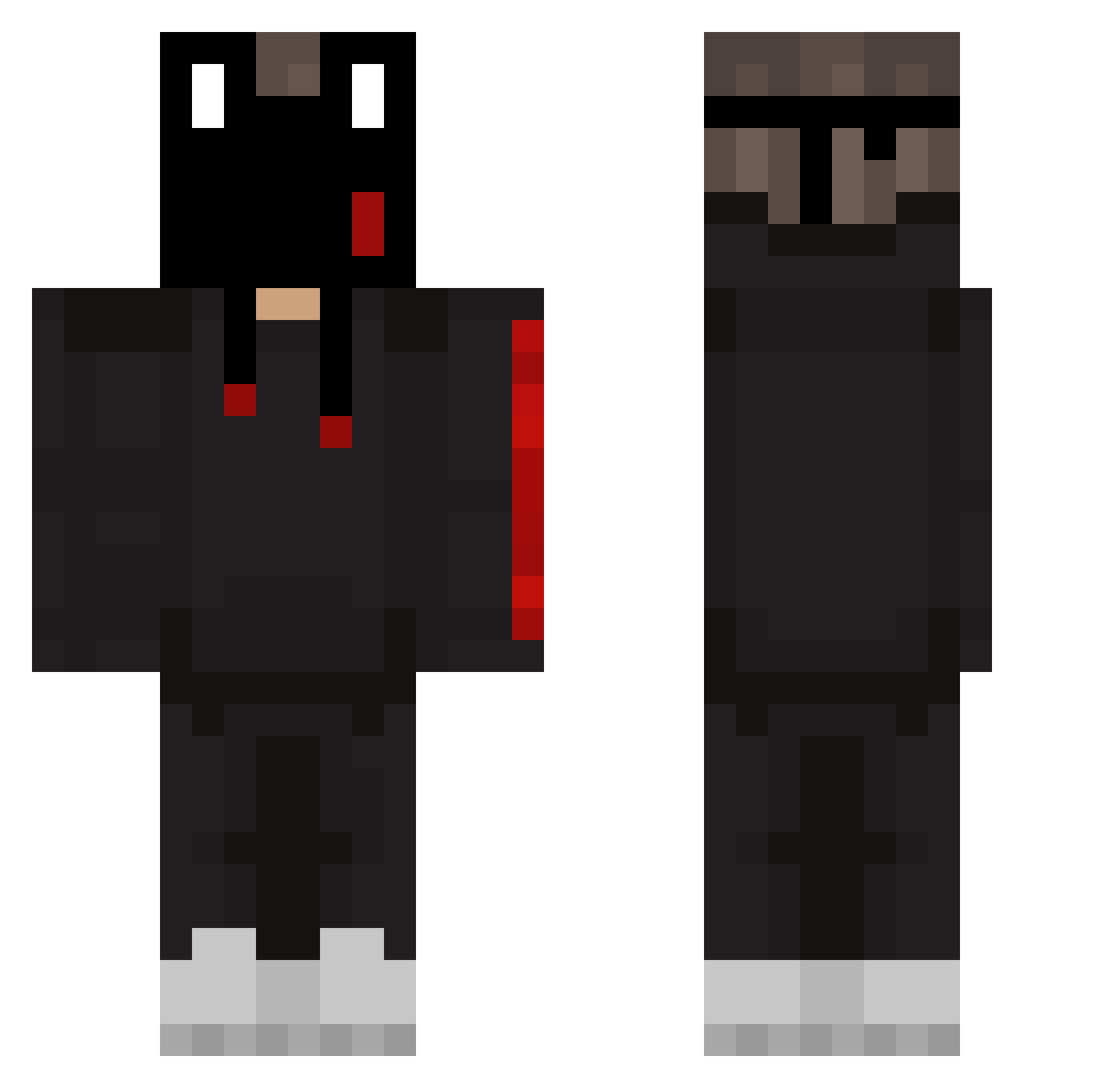 RonCou Minecraft skin, front and back view