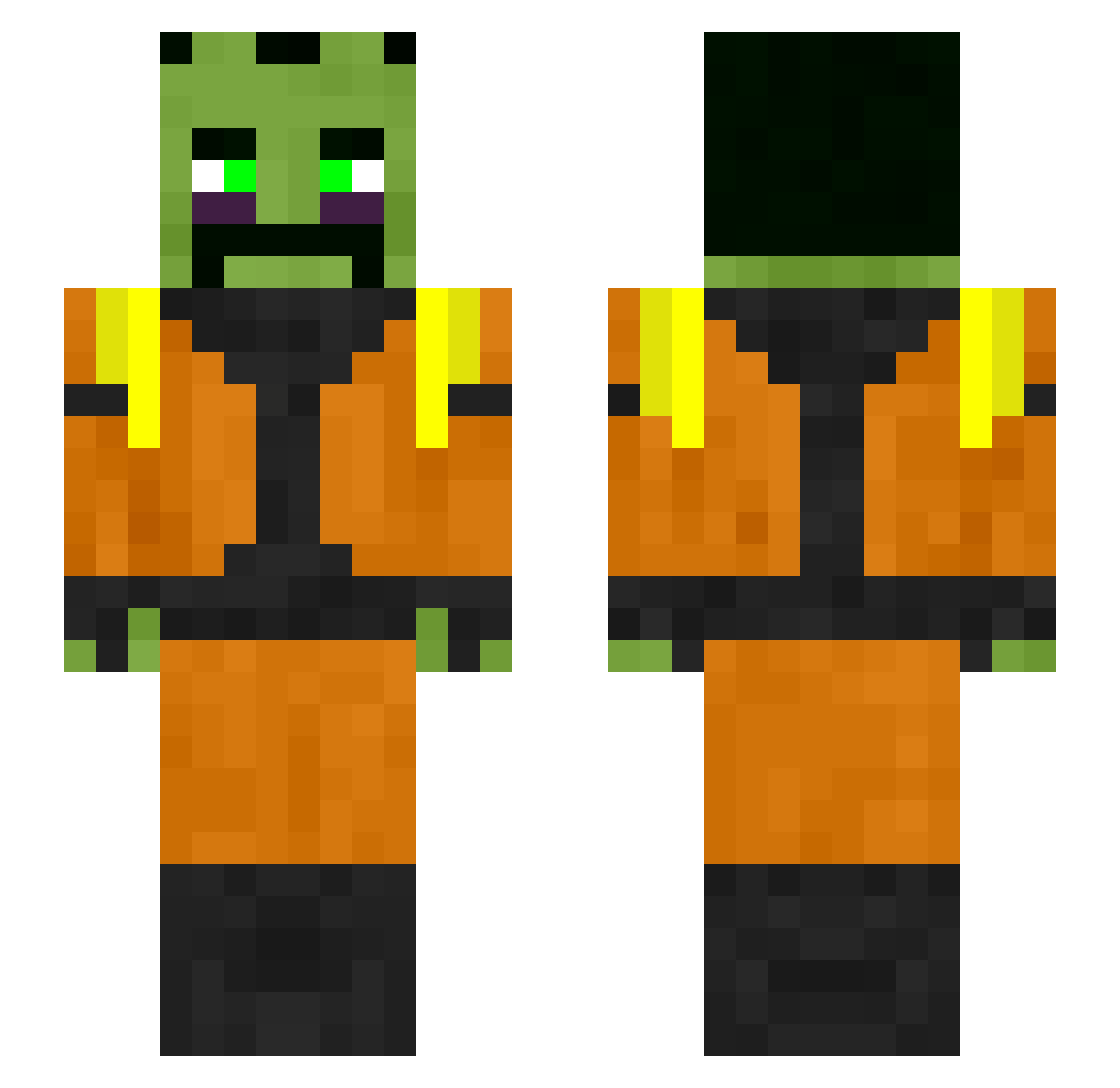 Calruith Minecraft skin, front and back view