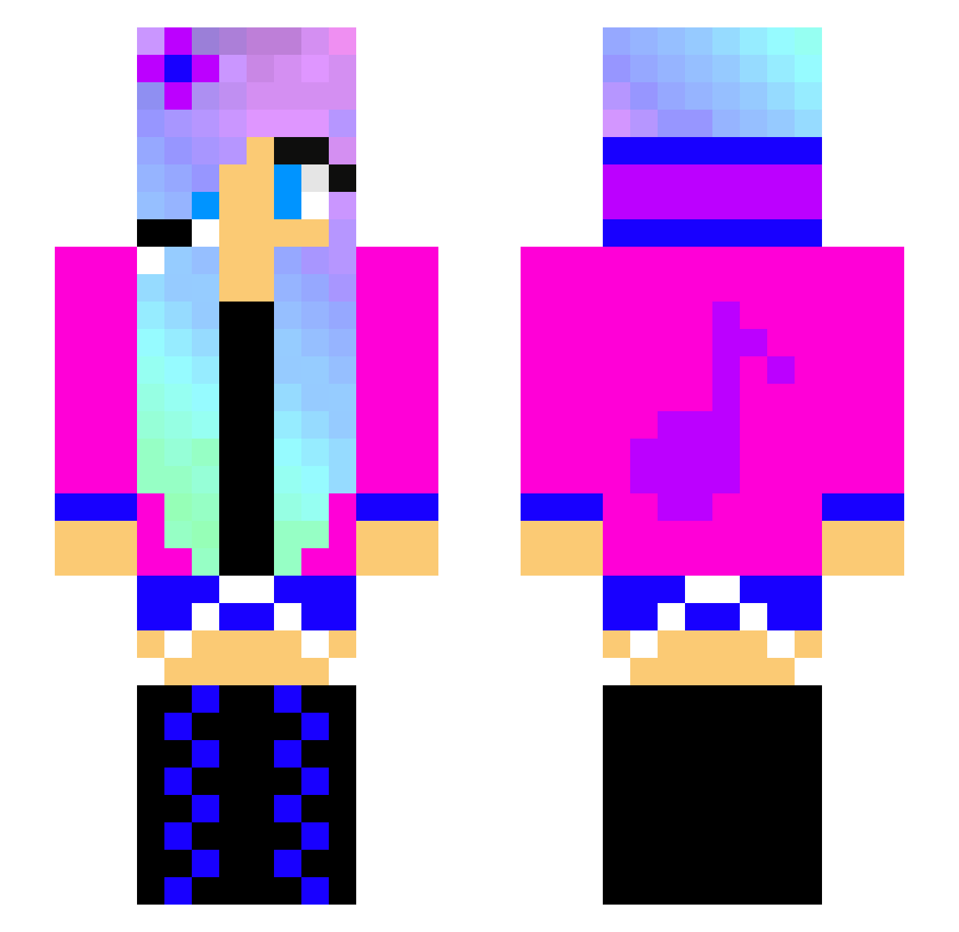 Toddler1 Minecraft skin, front and back view