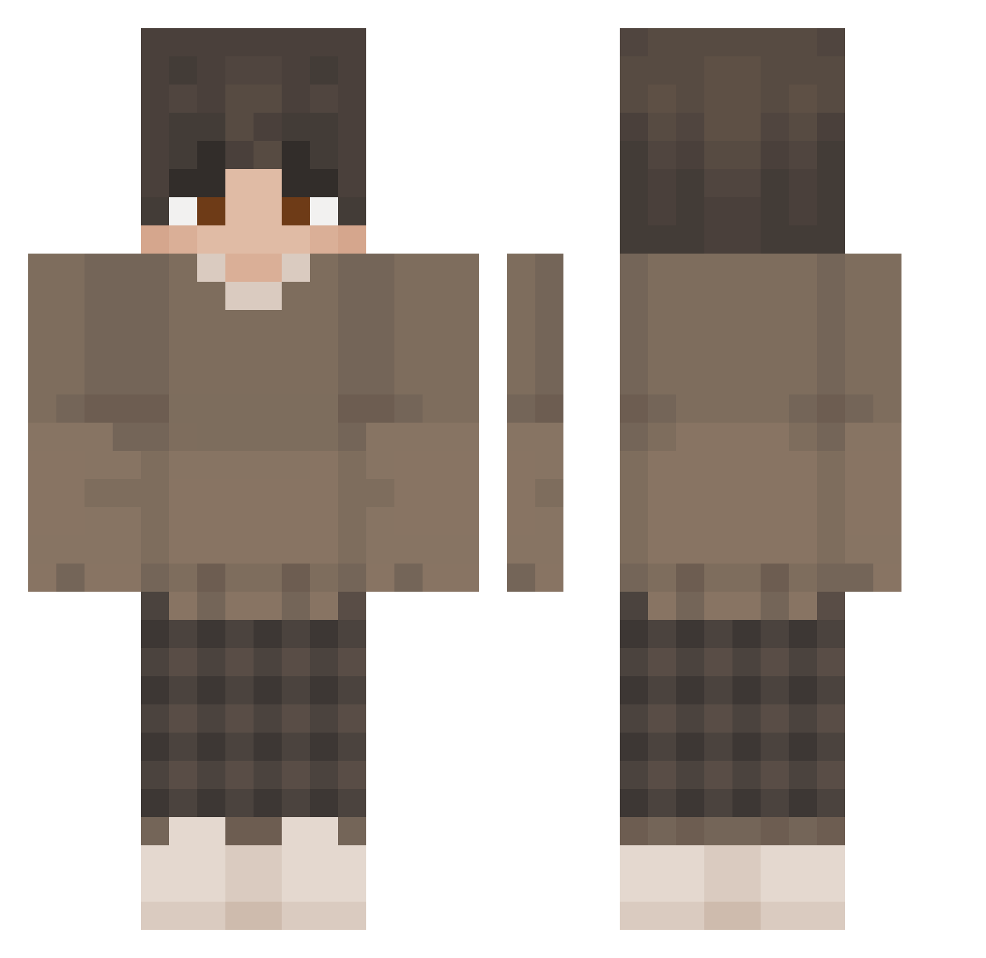 ColeBread Minecraft skin, front and back view
