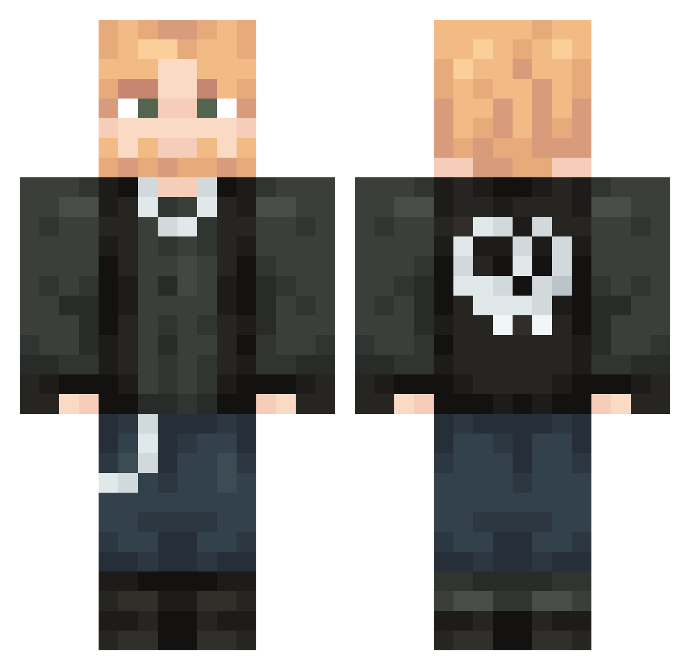 Nyinaxya Minecraft skin, front and back view