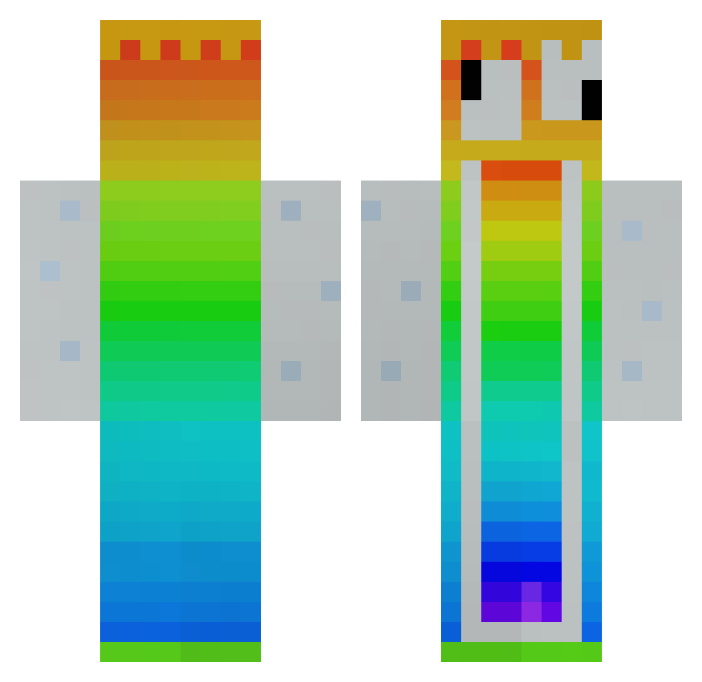 Jybsfckhp Minecraft skin, front and back view