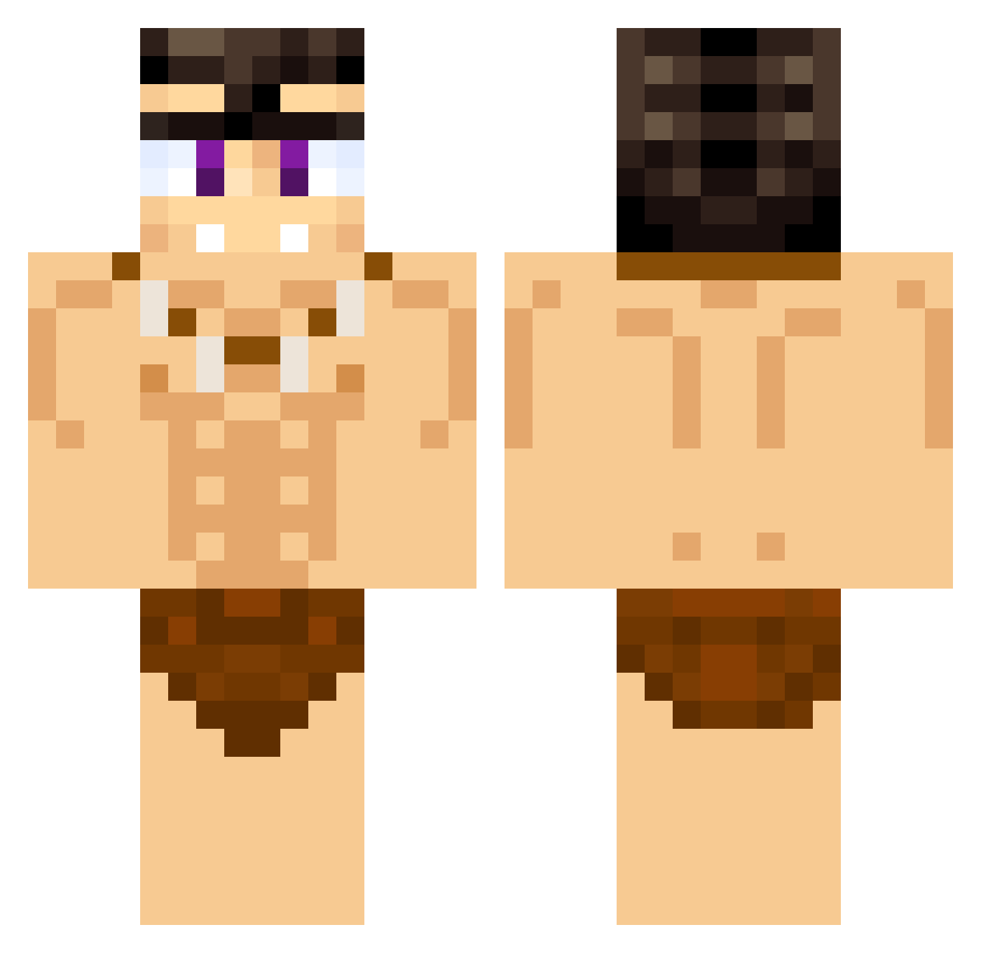 MrLesii Minecraft skin, front and back view