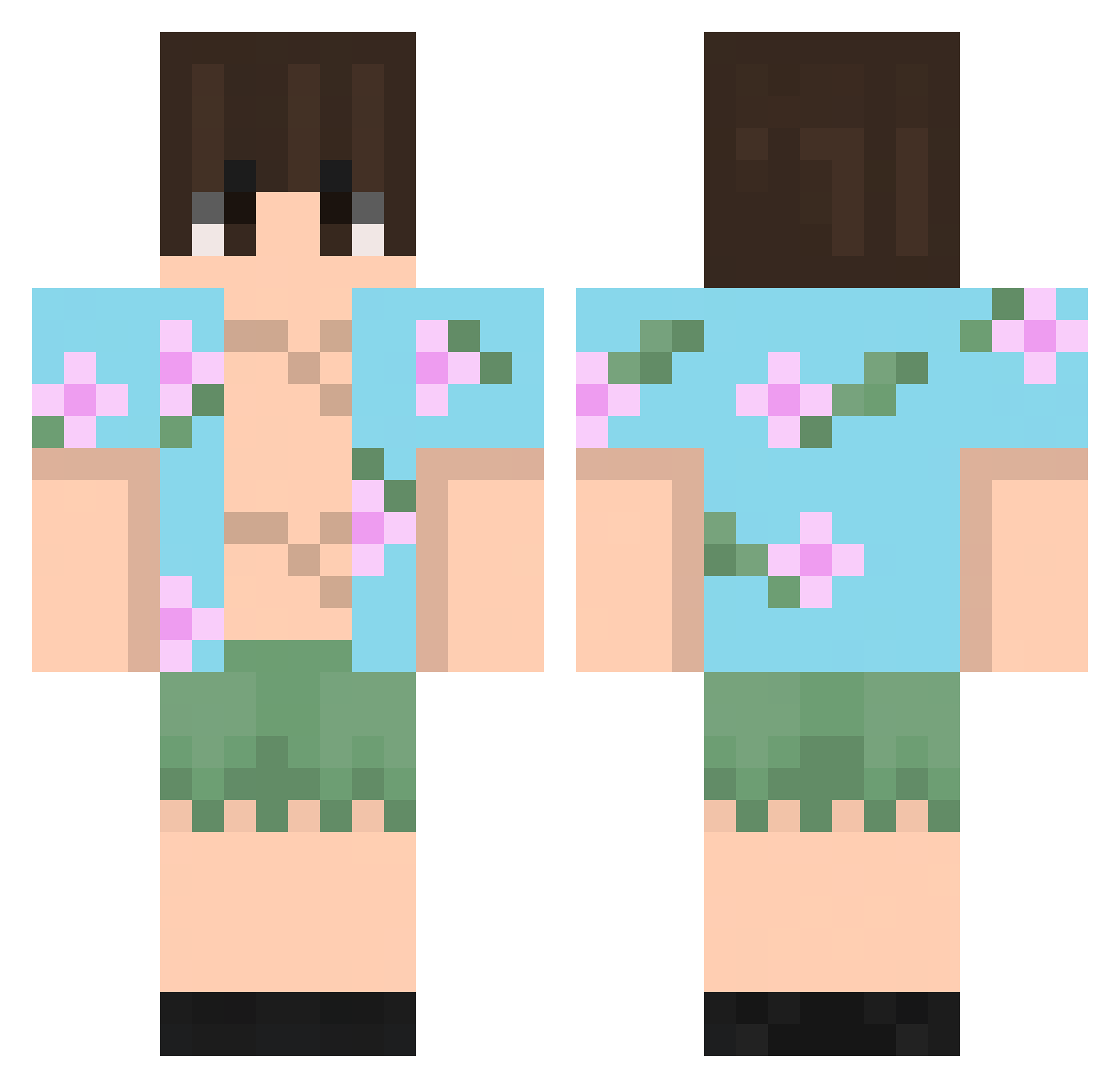 _PinQy Minecraft skin, front and back view