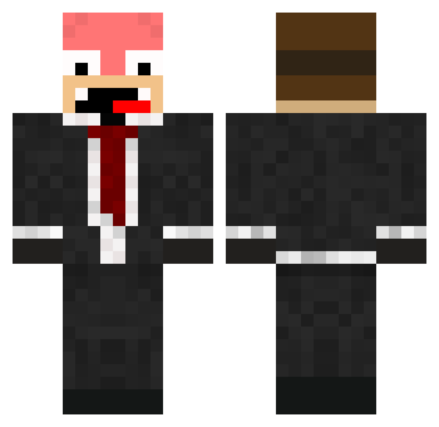 P0KU Minecraft skin, front and back view