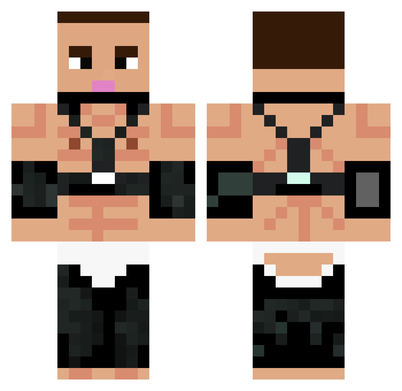 Azaktamich Minecraft skin, front and back view