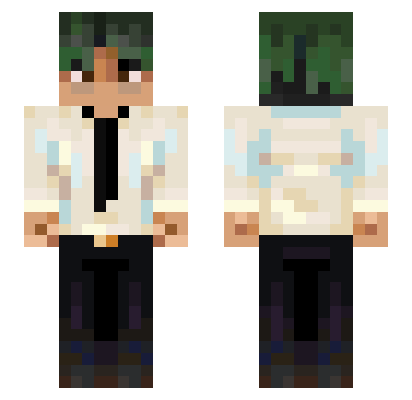 KiddOnCraft Minecraft skin, front and back view