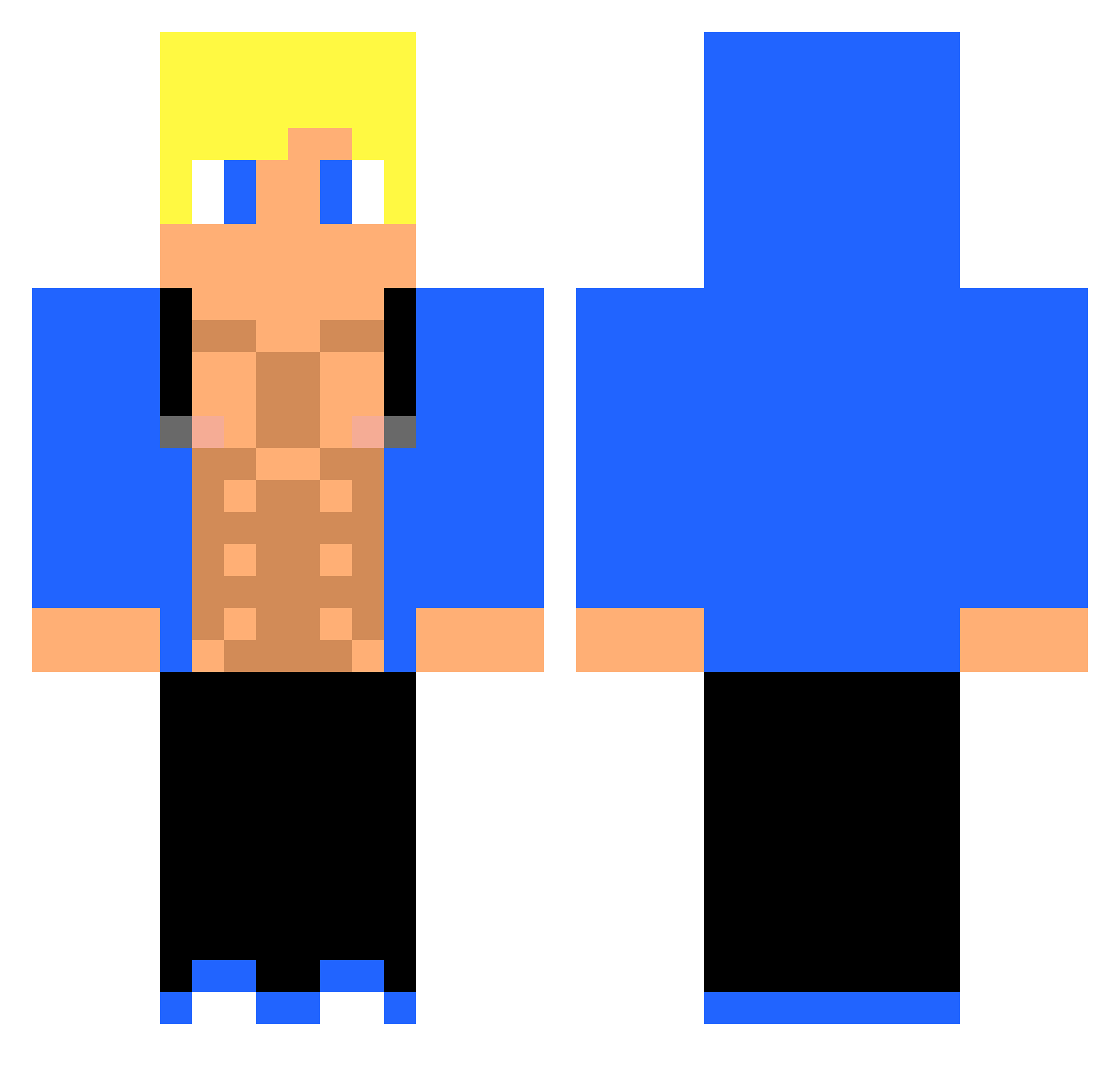___AKAME___ Minecraft skin, front and back view