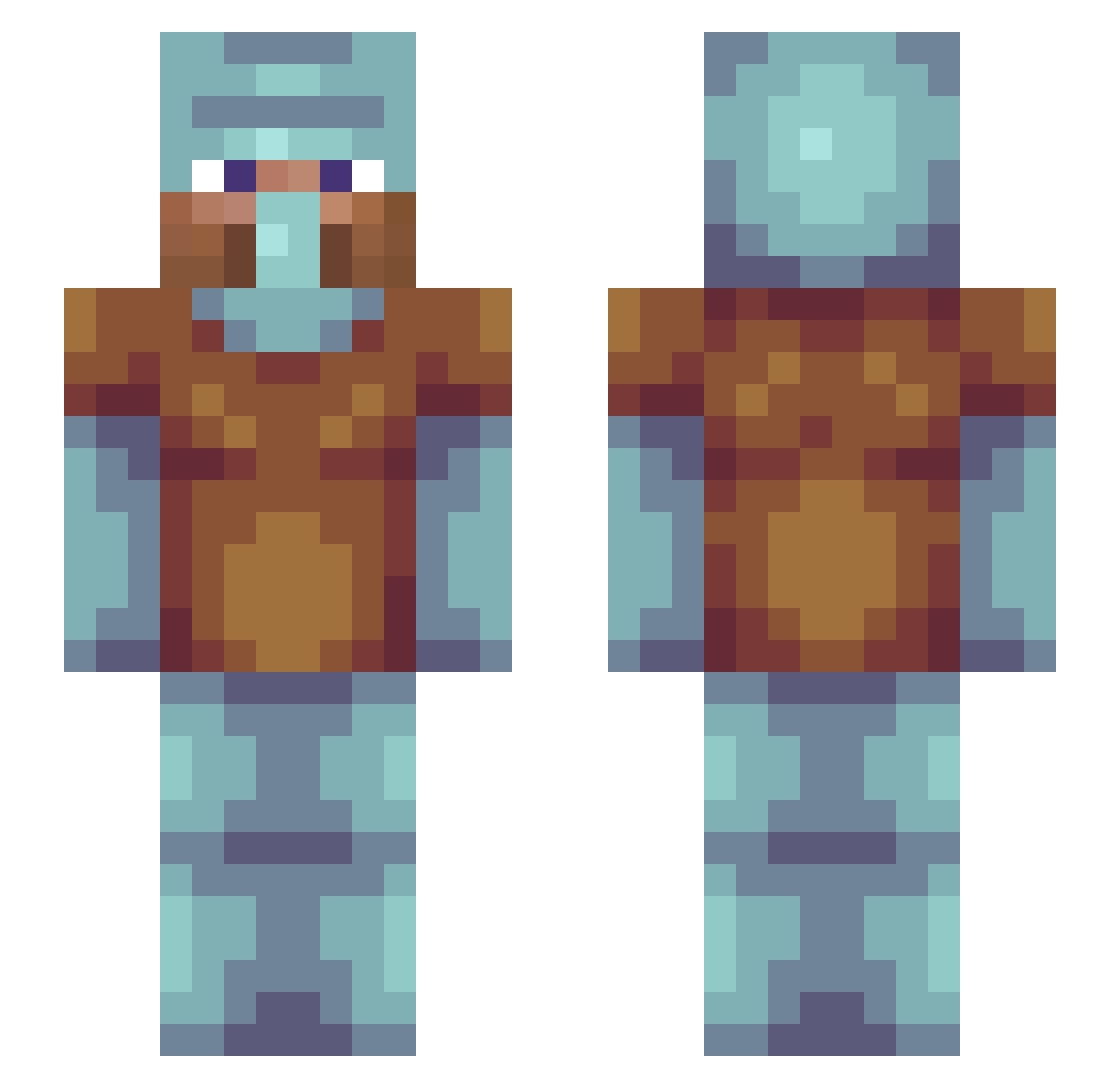 PlatzangstABC Minecraft skin, front and back view
