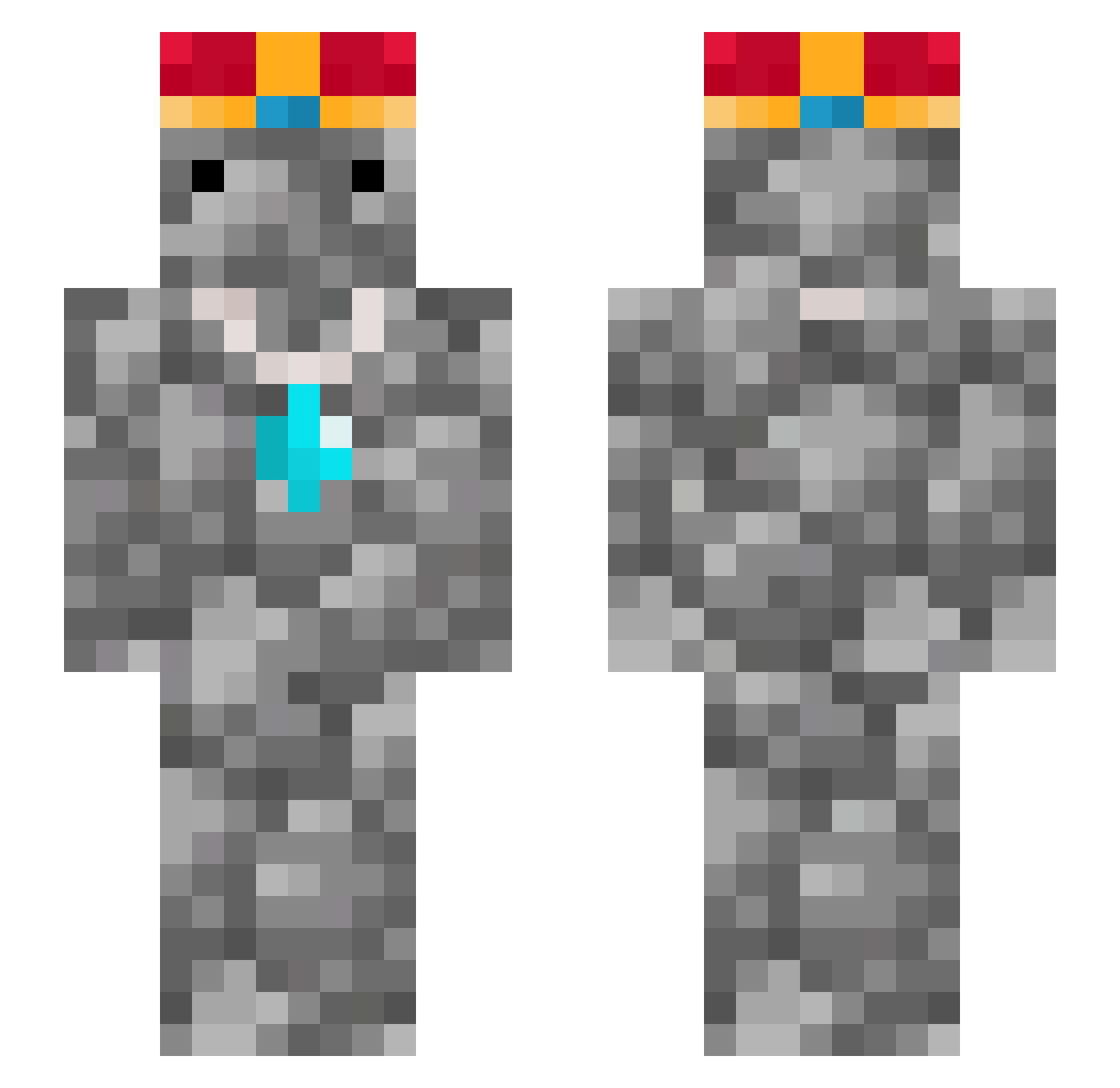 somboy_tex Minecraft skin, front and back view