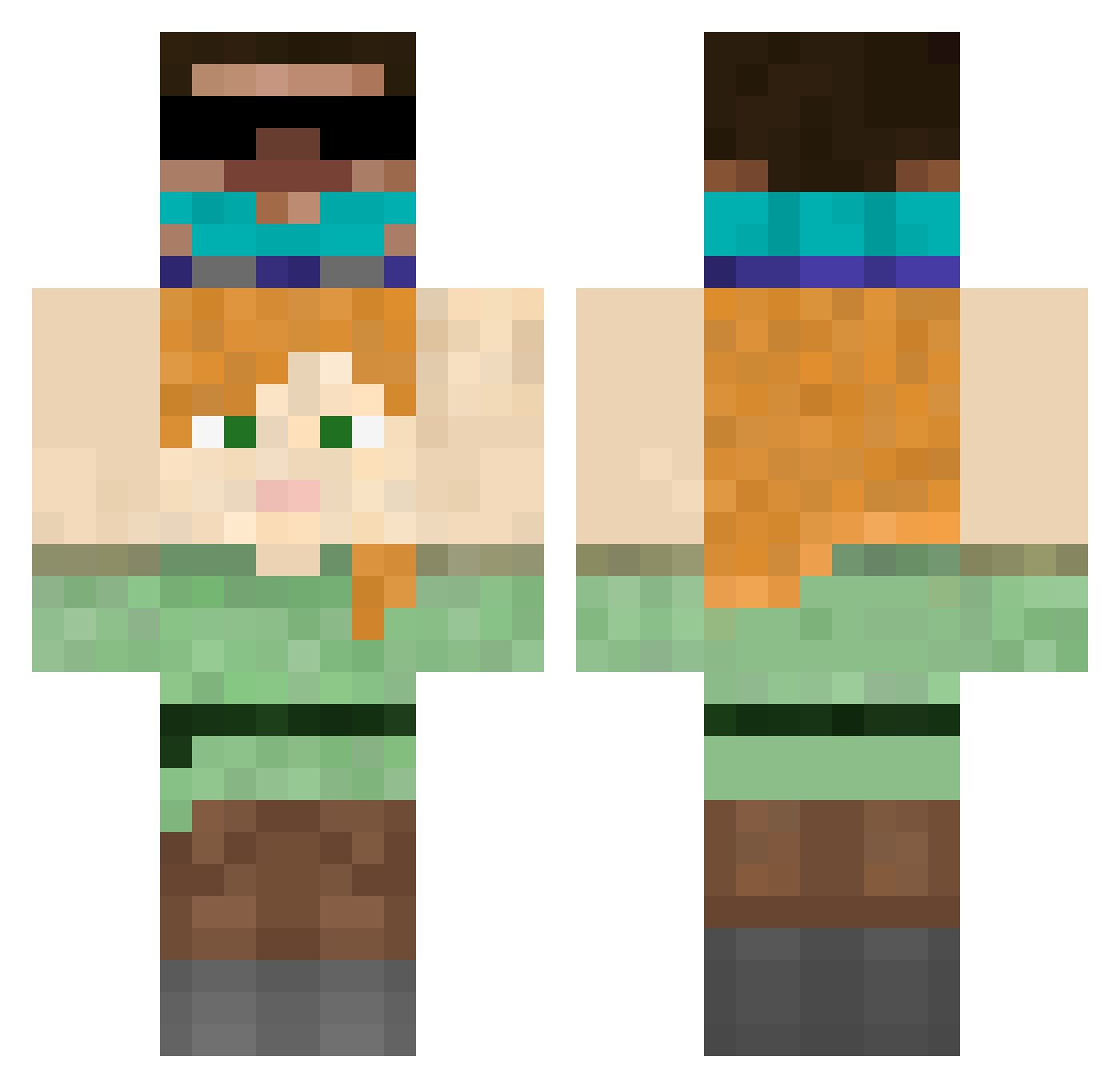 zKirit00 Minecraft skin, front and back view