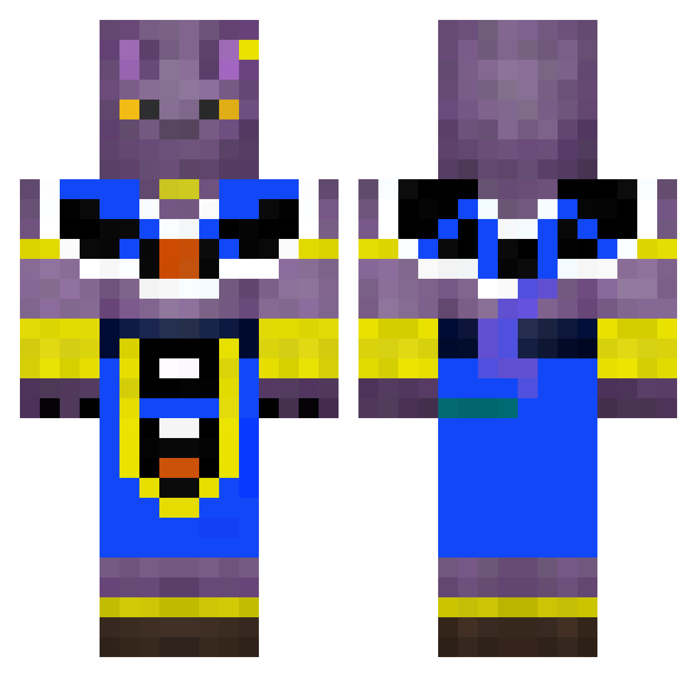 teahonjah Minecraft skin, front and back view