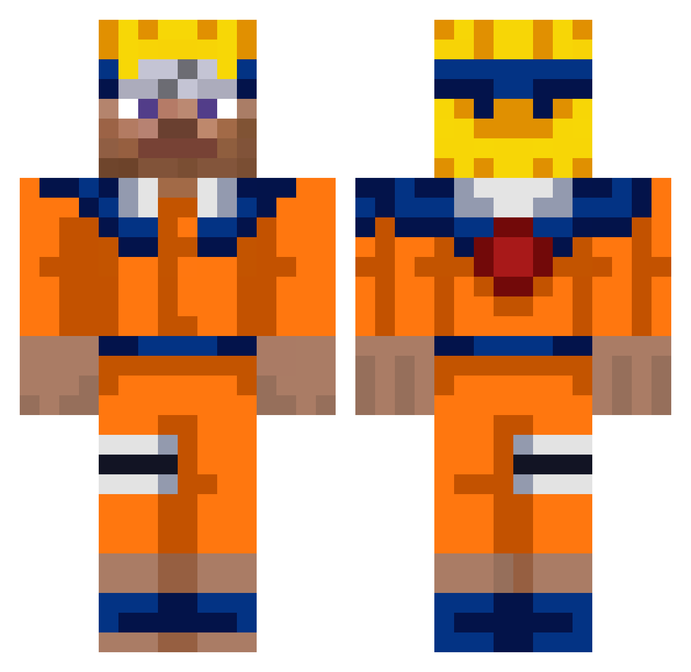 zurbai Minecraft skin, front and back view