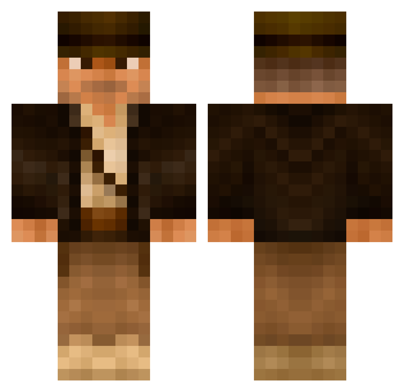 Alagri Minecraft skin, front and back view