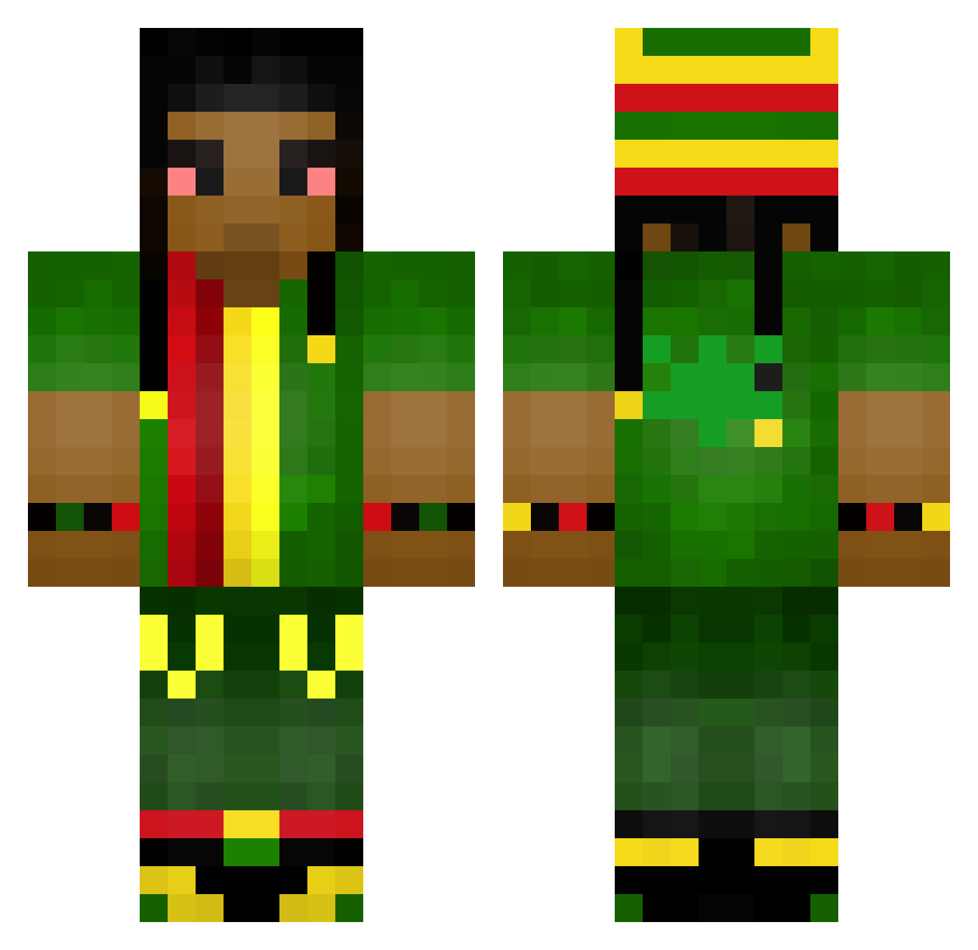 PopiiiFTW Minecraft skin, front and back view