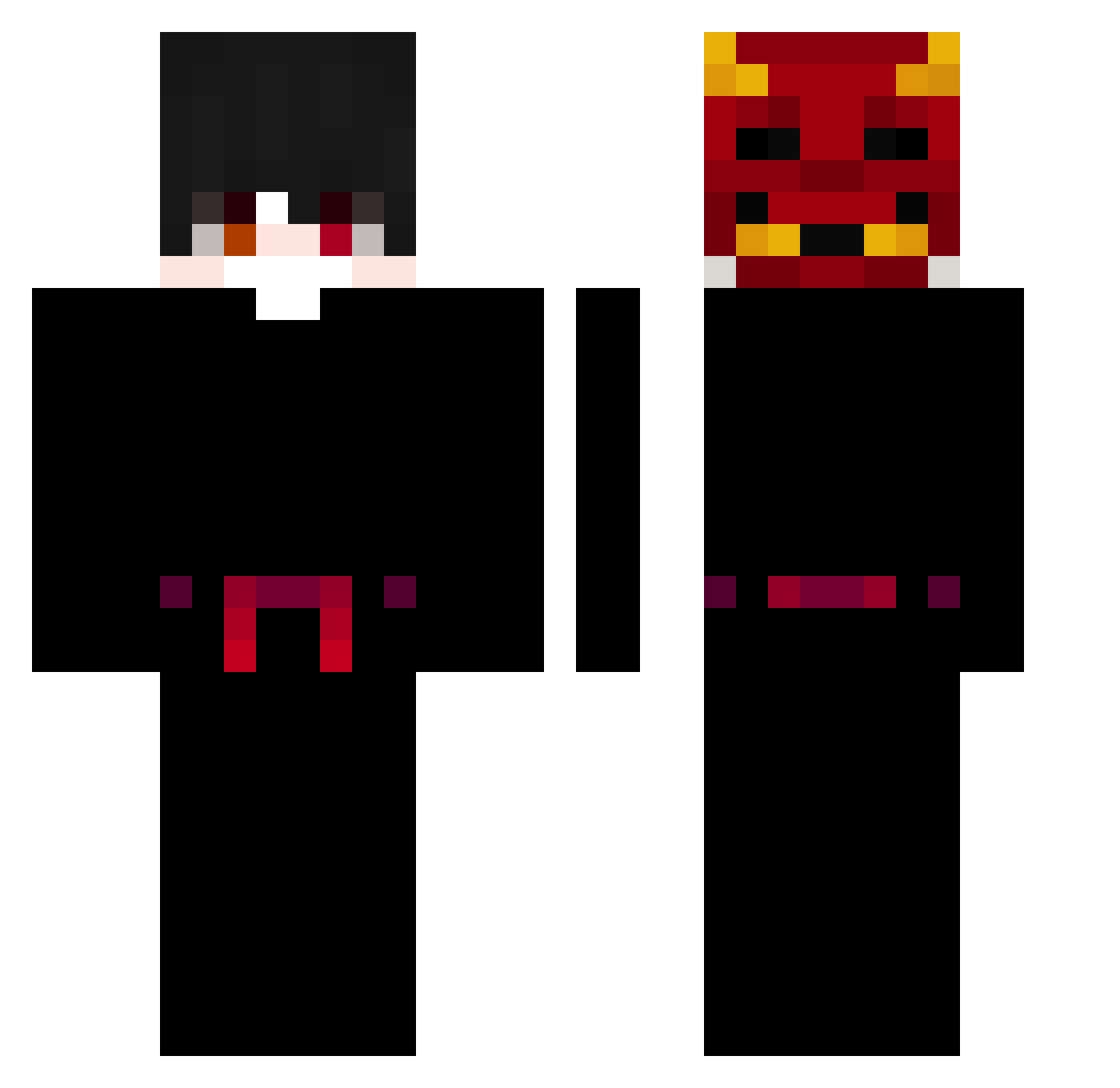 Oozey Minecraft skin, front and back view