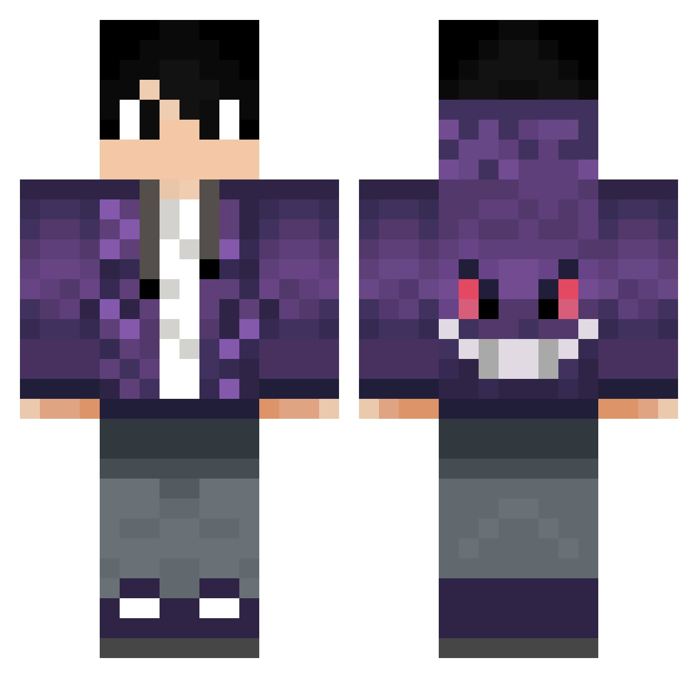 kazukozi123 Minecraft skin, front and back view