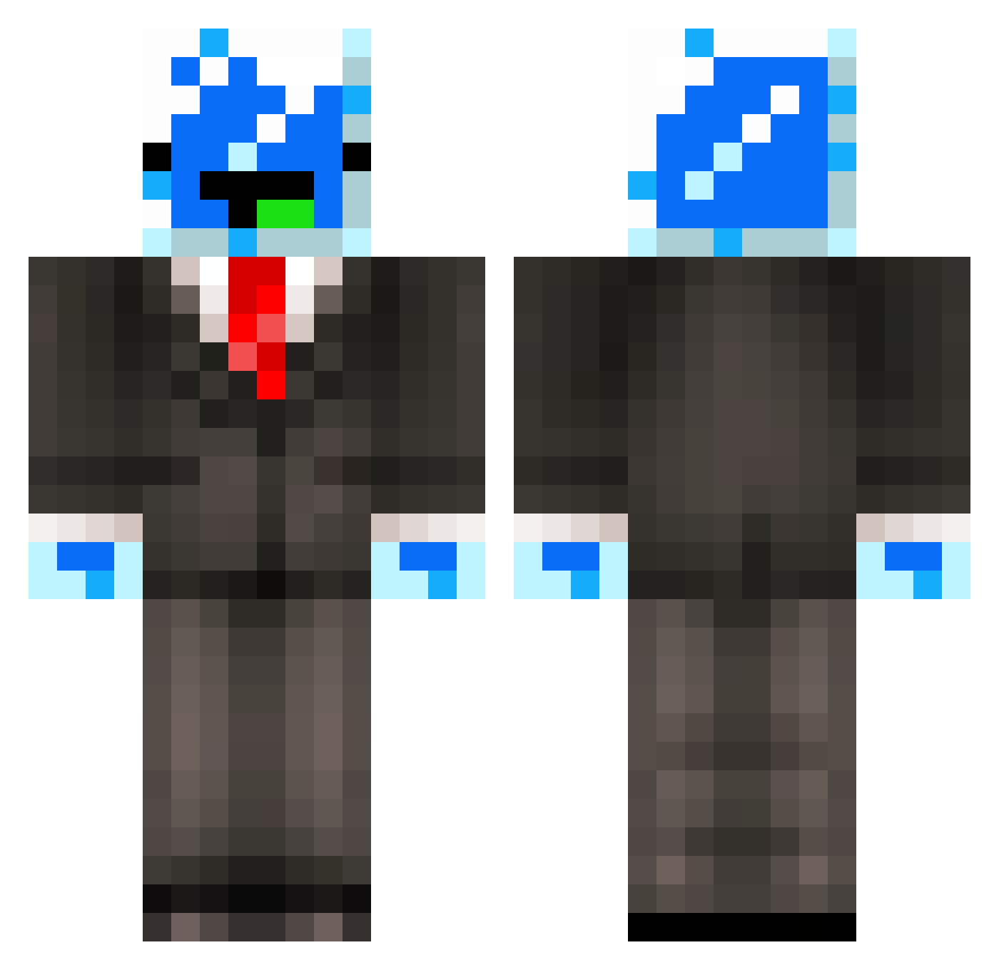 RoscoePcoe Minecraft skin, front and back view