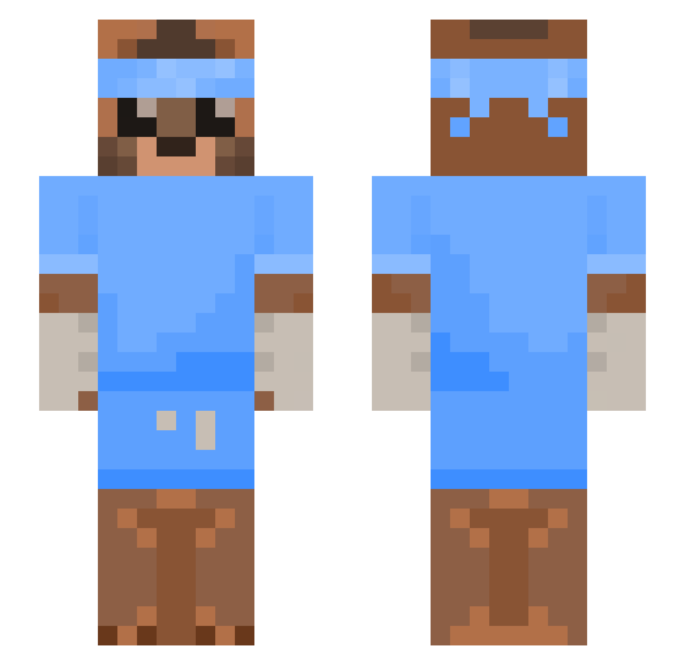 Tieral Minecraft skin, front and back view
