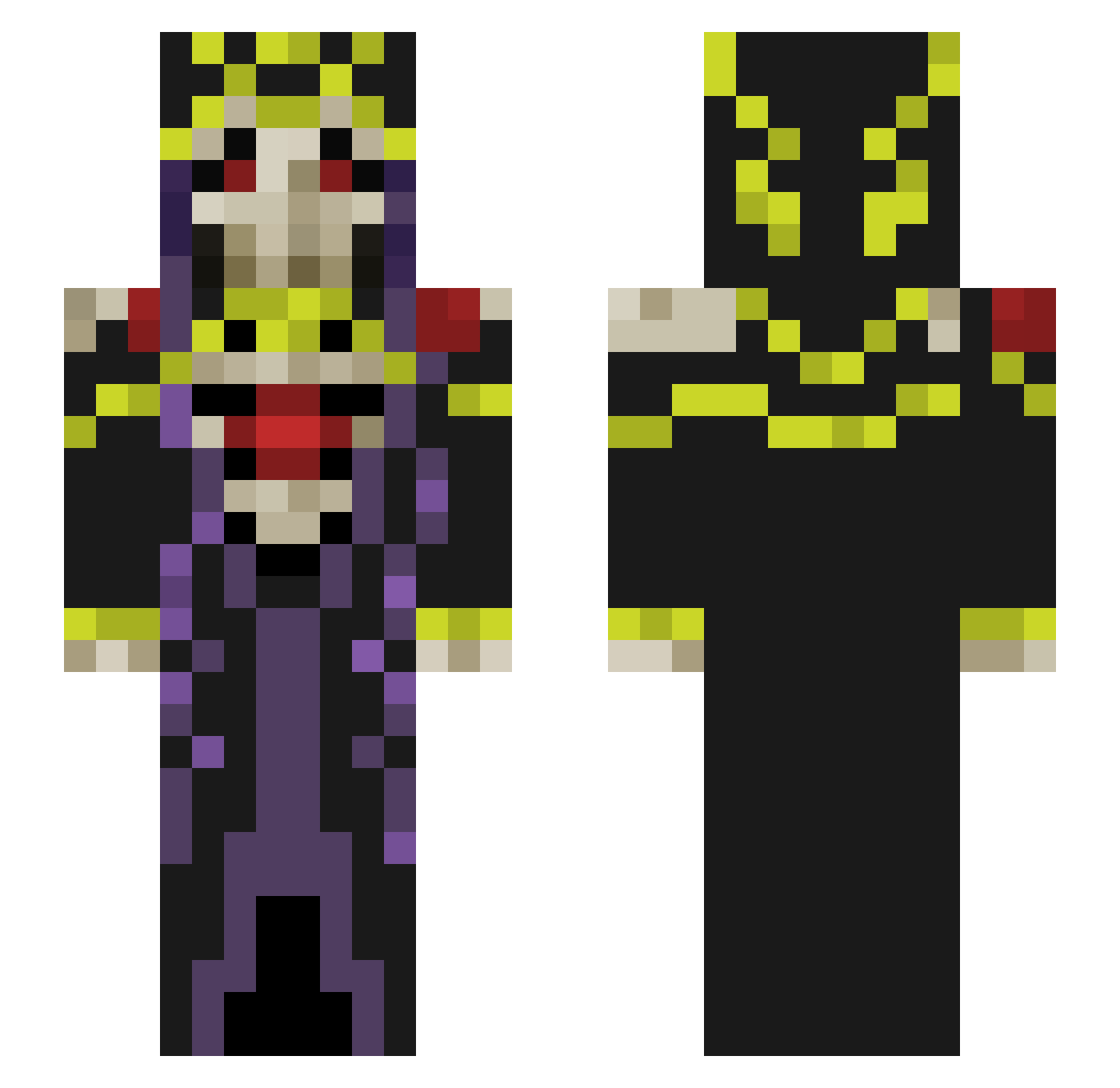 Lixiviate Minecraft skin, front and back view