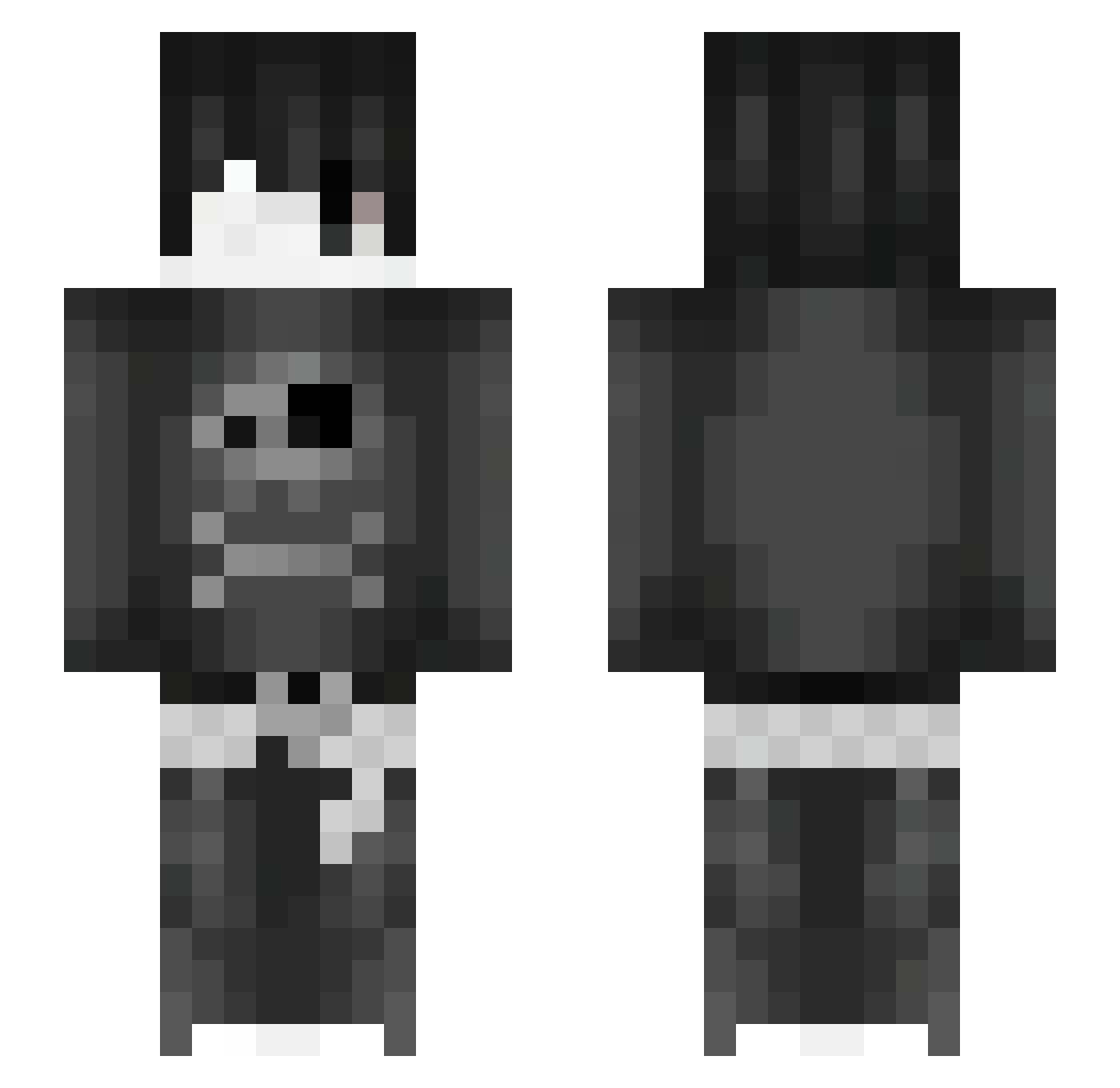 vyvw Minecraft skin, front and back view