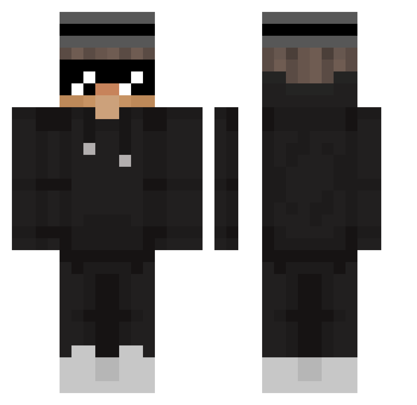 oRuden Minecraft skin, front and back view