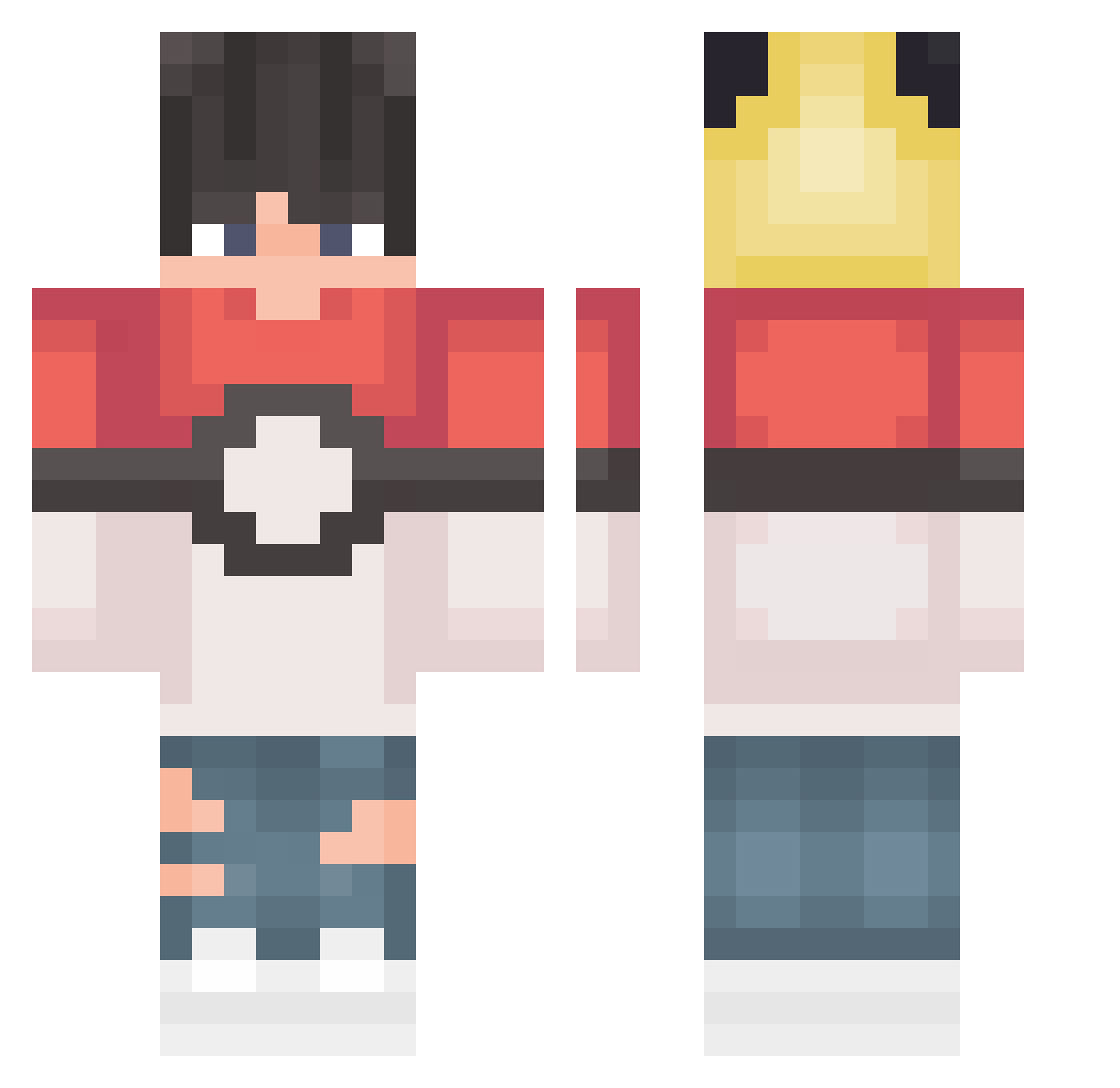 Cola0422 Minecraft skin, front and back view