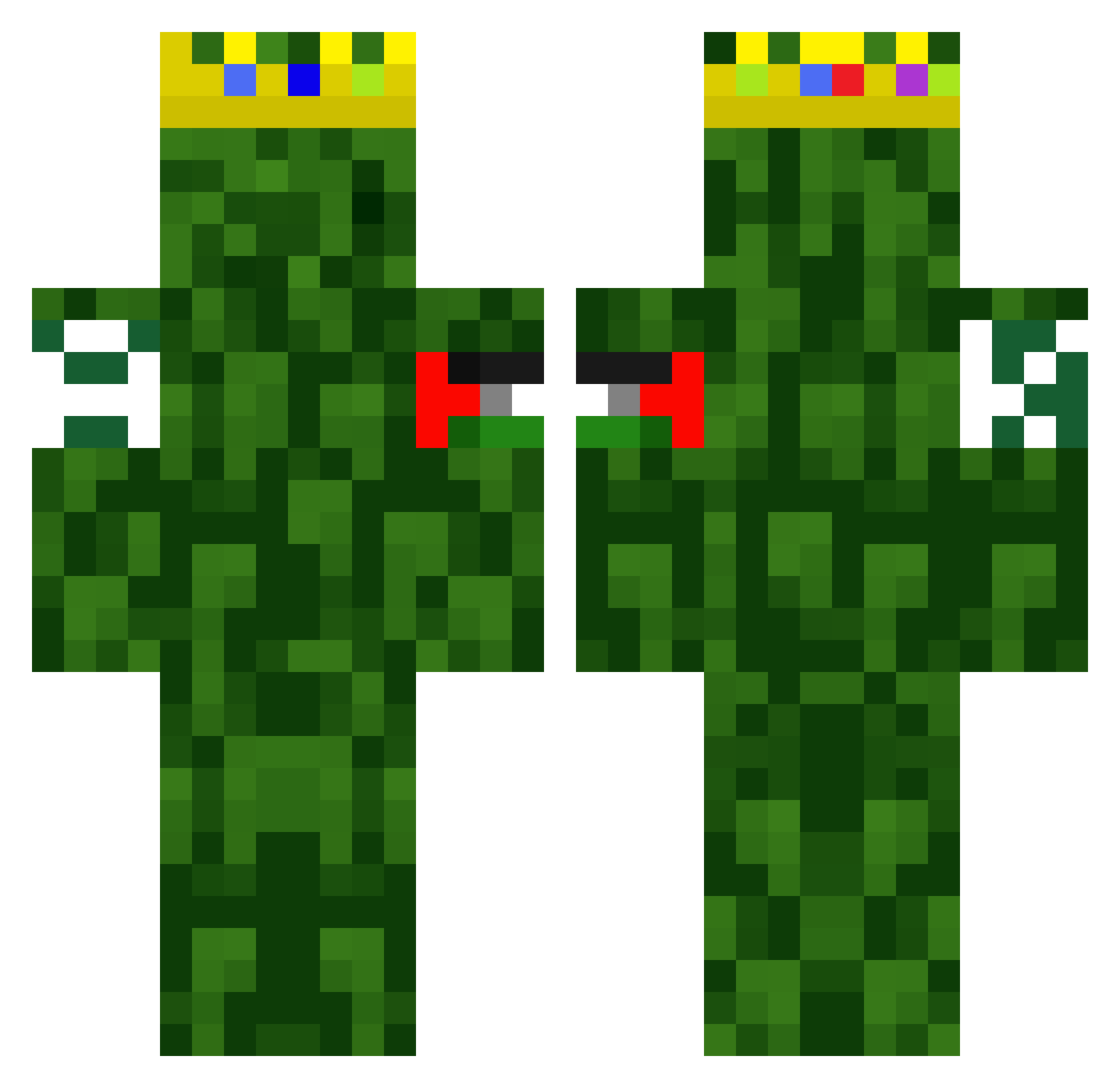 Nuptunu Minecraft skin, front and back view