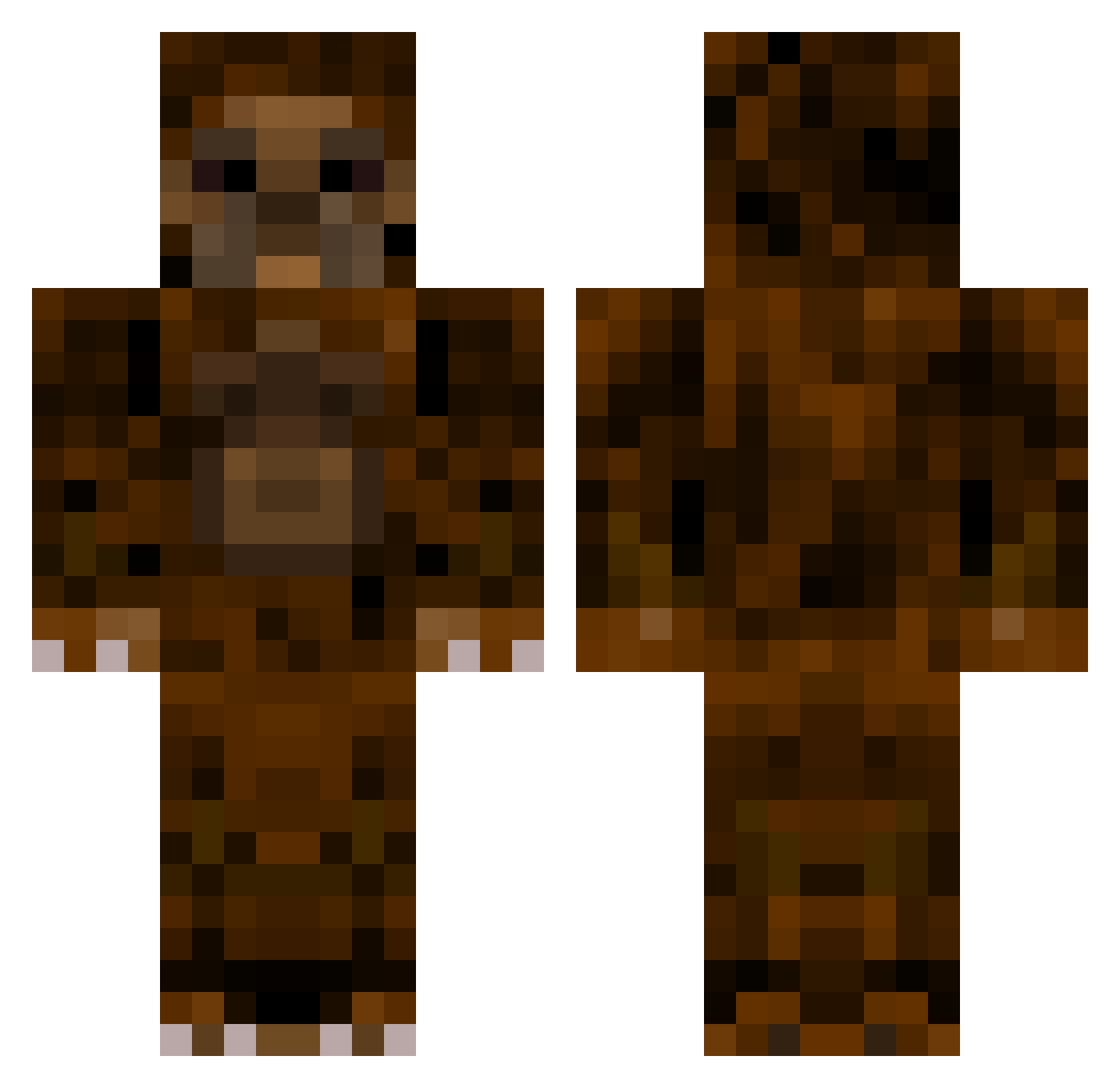 FraddiaMarcury Minecraft skin, front and back view
