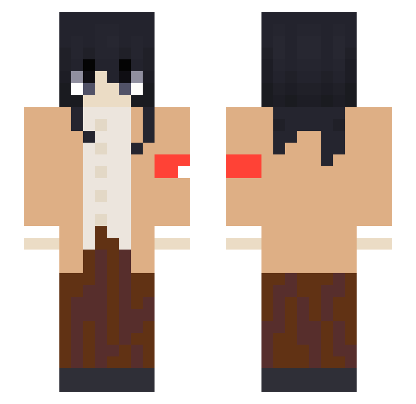 bakcuunyy Minecraft skin, front and back view