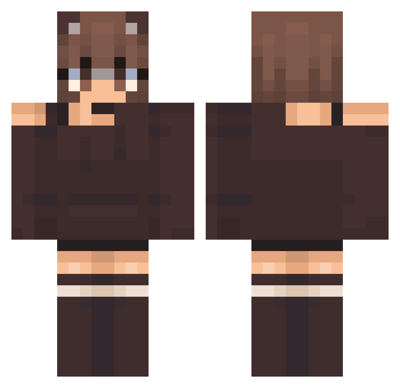 LunarSentinel Minecraft skin, front and back view