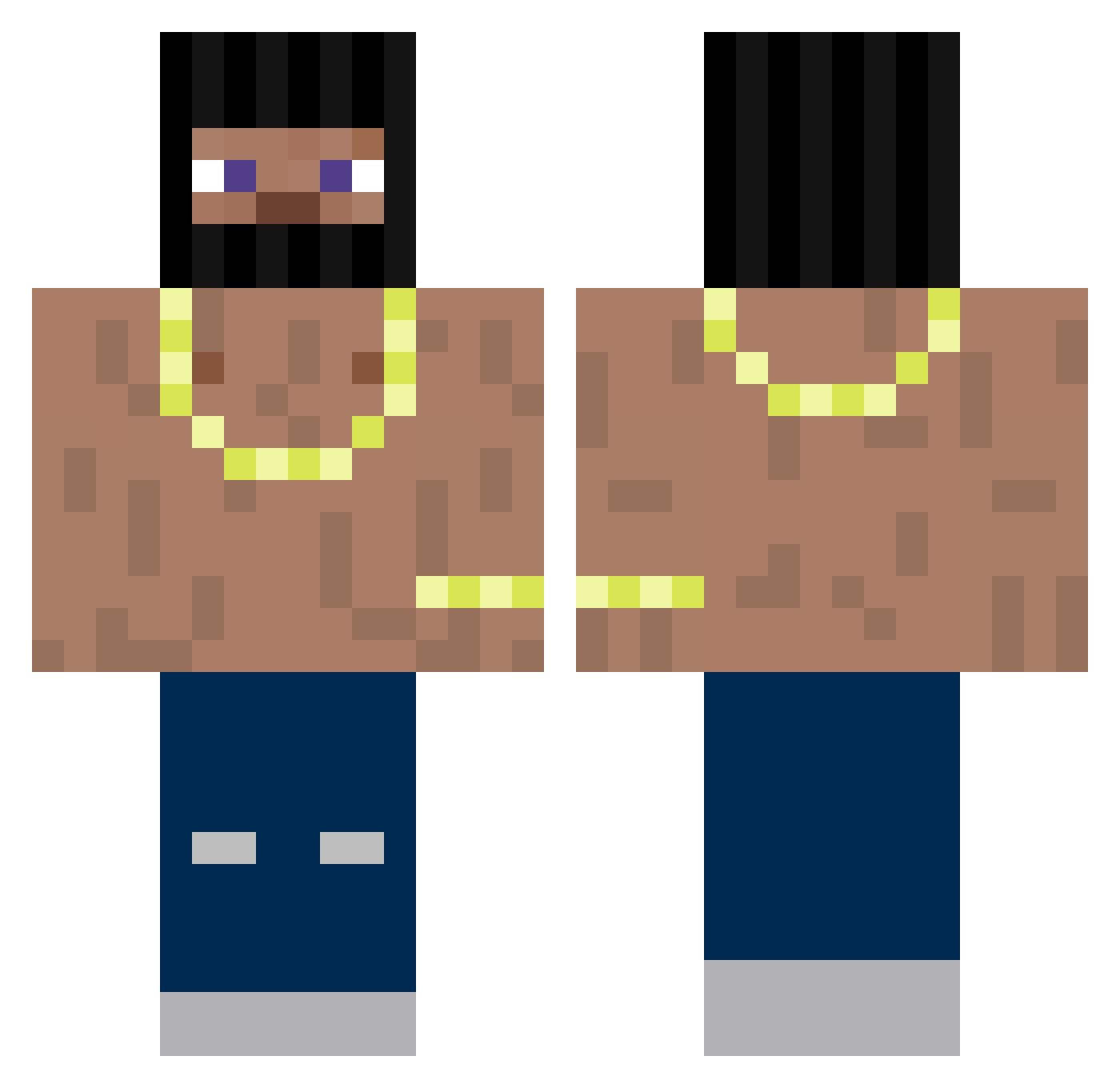 cubafreeze Minecraft skin, front and back view