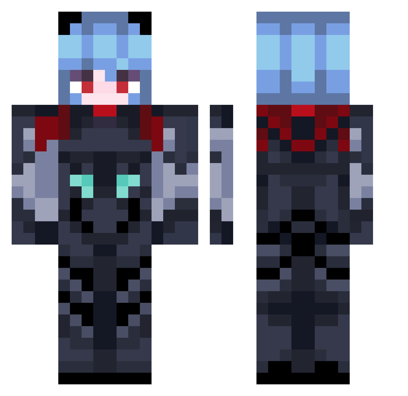 Wyrup Minecraft skin, front and back view