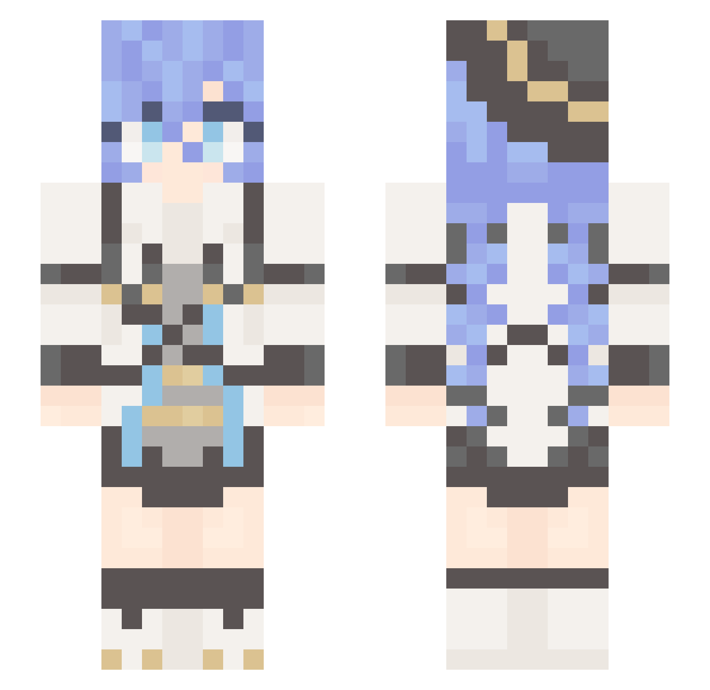 Vortall Minecraft skin, front and back view